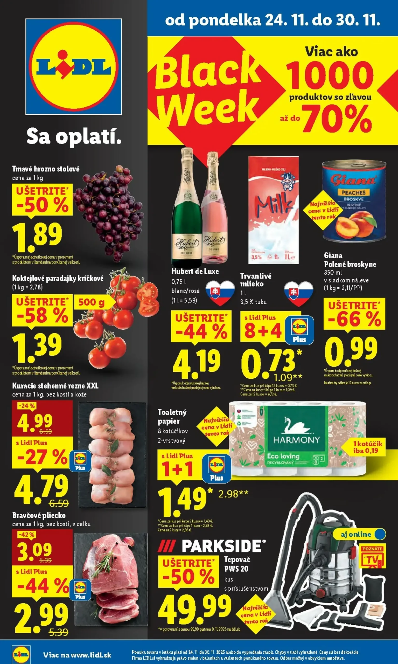 Aktuálny lidl leták platný od pondelka 24.11 do 30.11