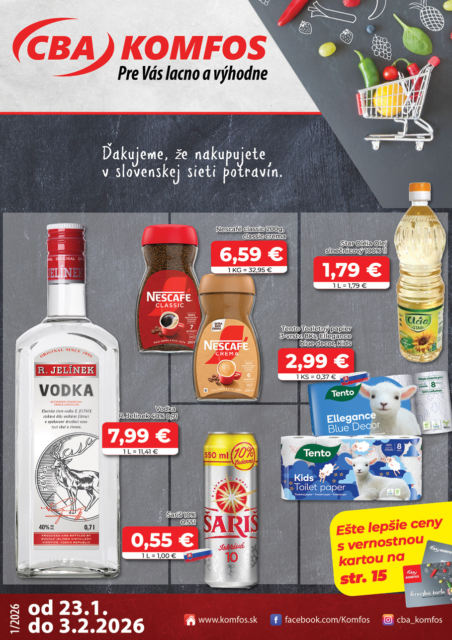 Aktuálny cba leták platný od piatka 23.01 do 03.02