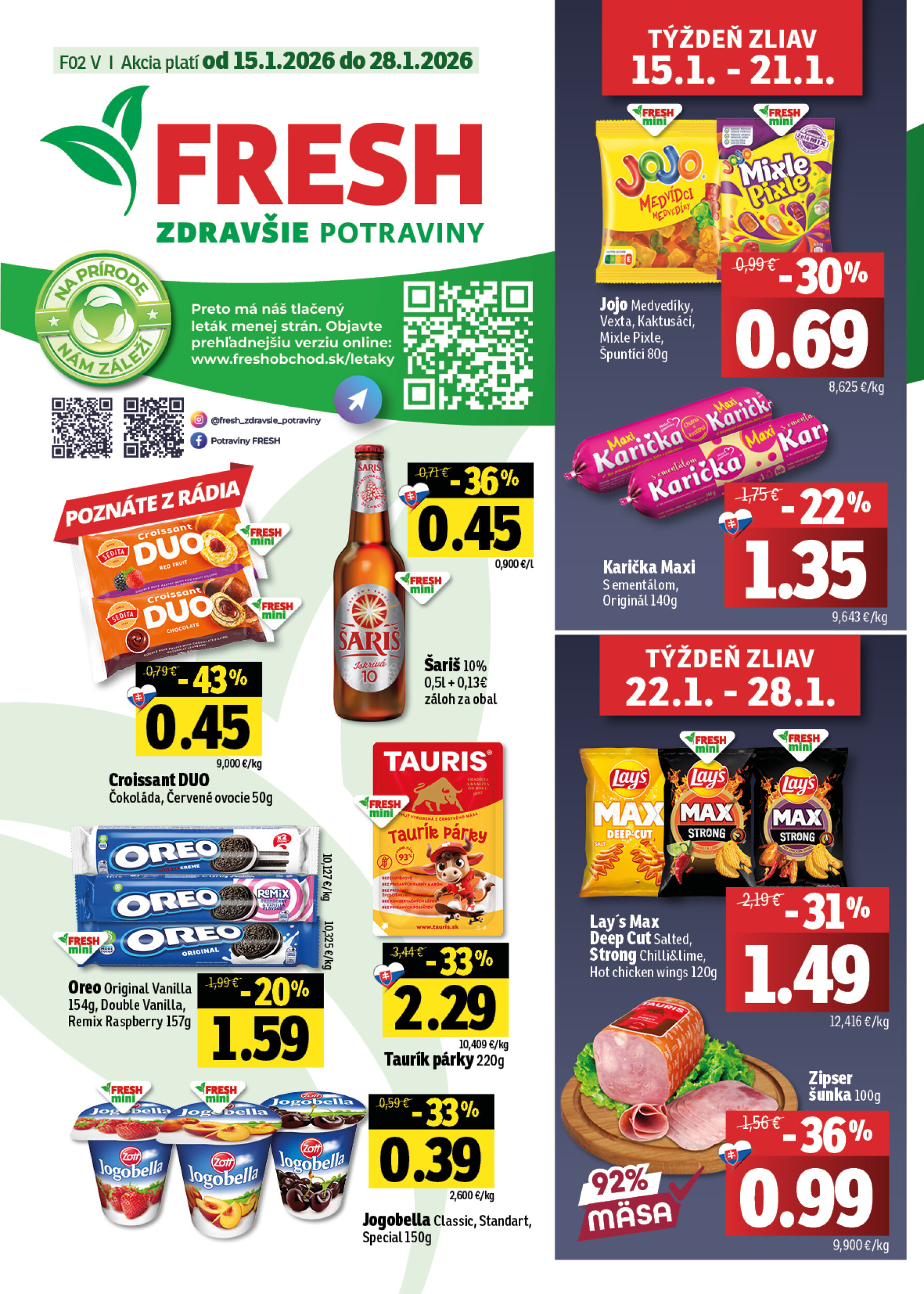 Page 1 of Aktuálny fresh leták platný od štvrtka 15.01 do 28.01