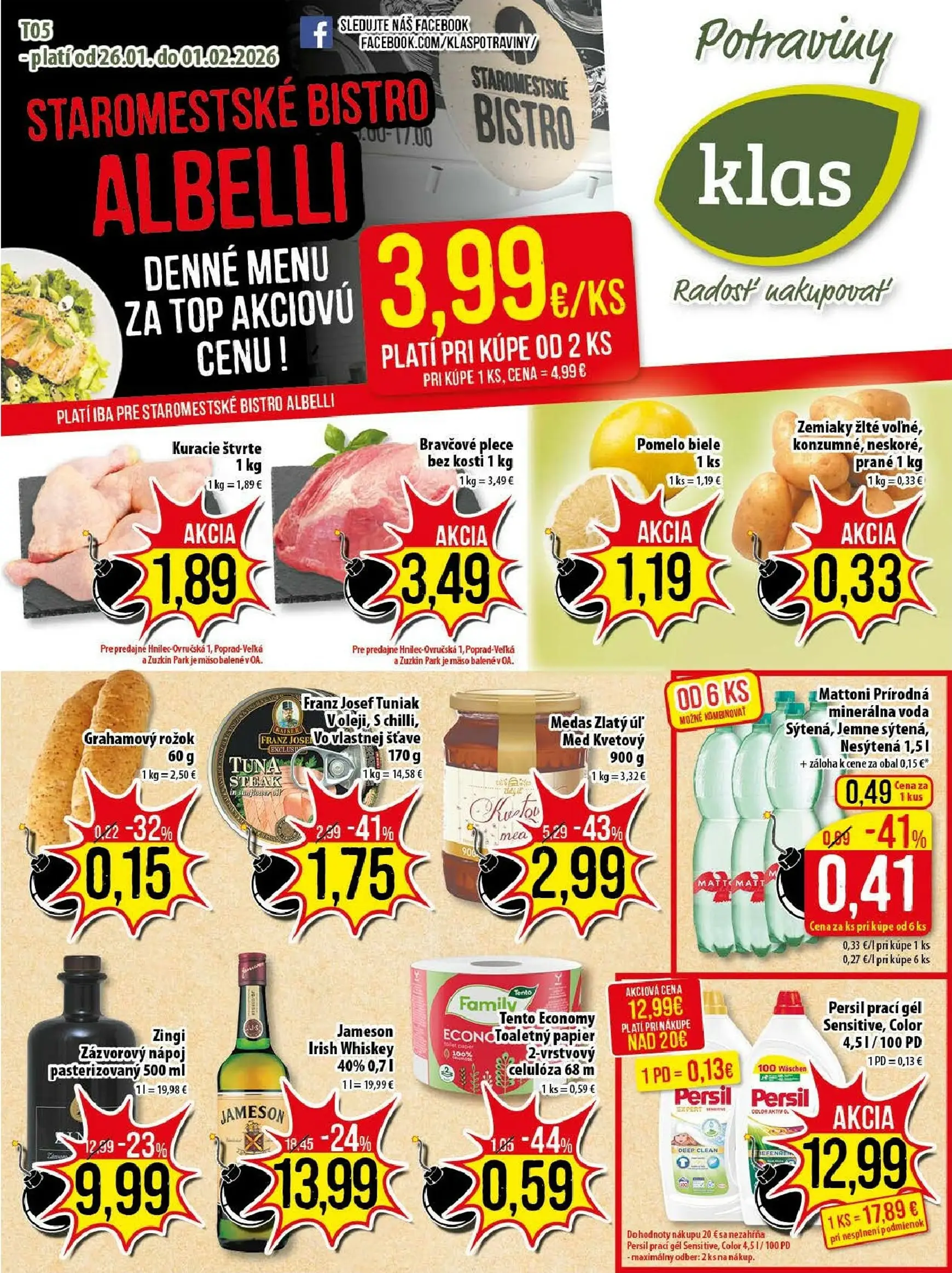 Aktuálny klas leták platný od pondelka 26.01 do 01.02