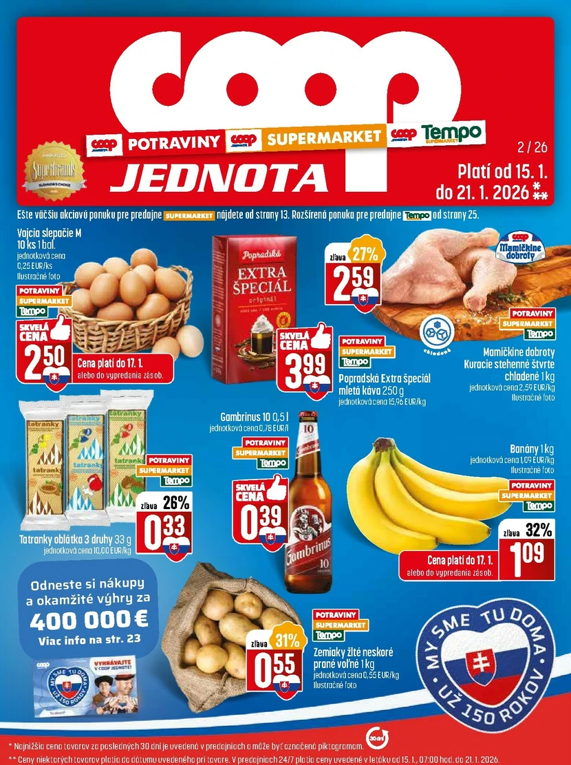 Aktuálny coop-jednota leták platný od štvrtka 15.01 do 21.01