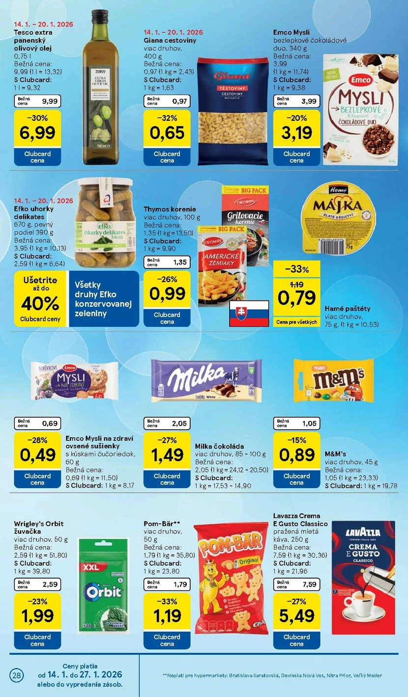 Page 28 of Aktuálny tesco leták platný od stredy 14.01 do 20.01