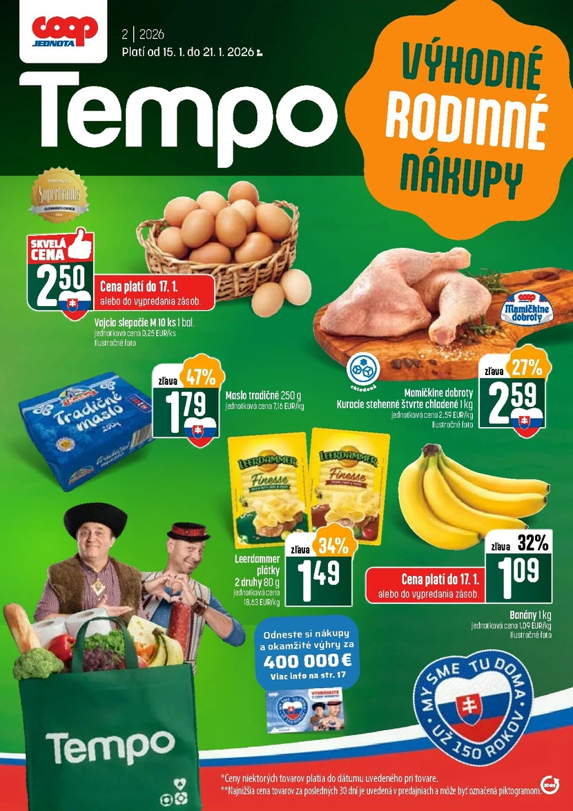 Page 1 of Aktuálny coop-jednota leták platný od štvrtka 15.01 do 21.01