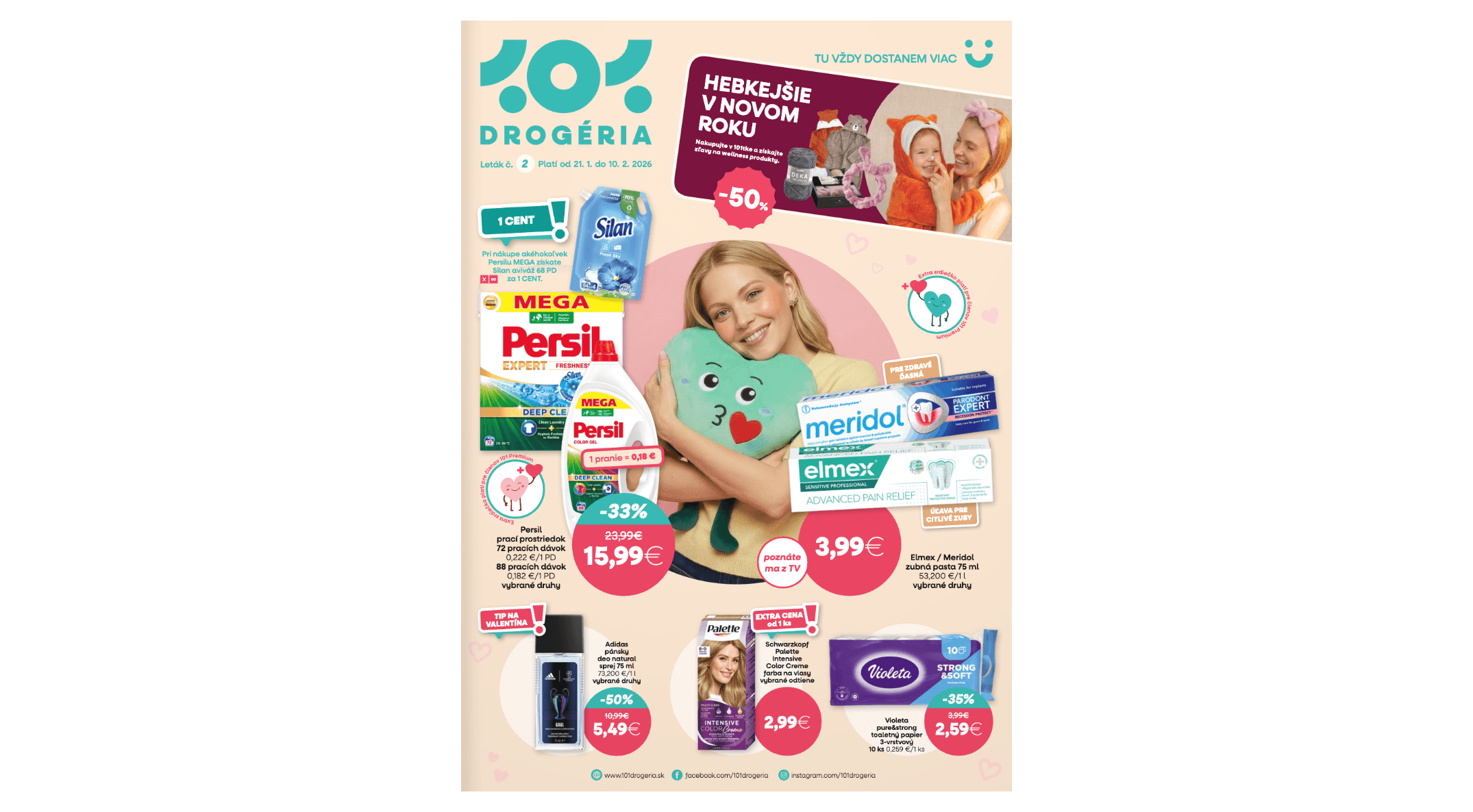 Page 1 of Aktuálny 101-drogeria leták platný od stredy 21.01 do 10.02