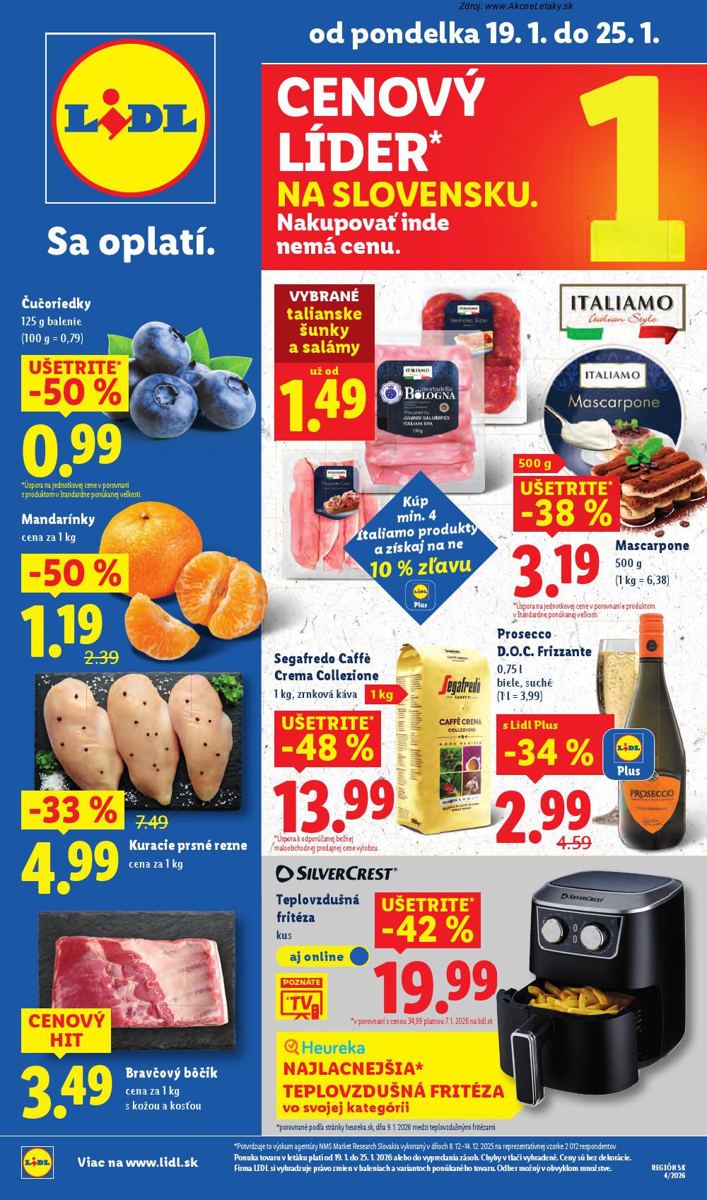 Aktuálny lidl leták platný od pondelka 19.01 do 25.01