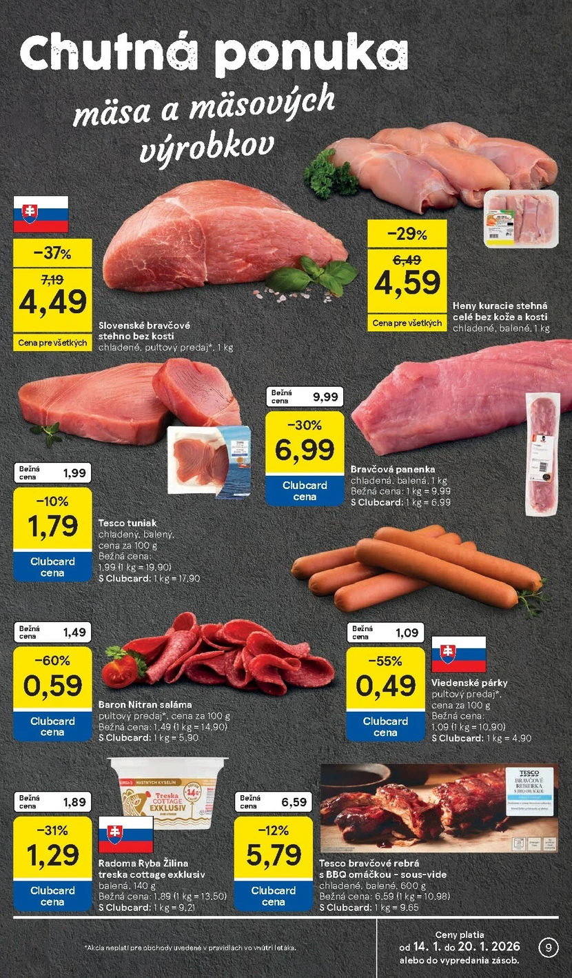 Page 9 of Aktuálny tesco leták platný od stredy 14.01 do 20.01