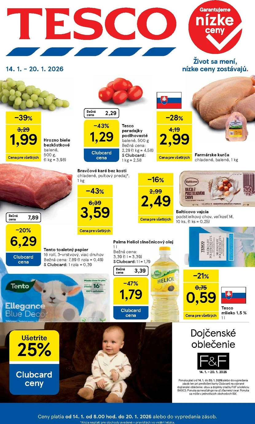 Page 1 of Aktuálny tesco leták platný od stredy 14.01 do 20.01