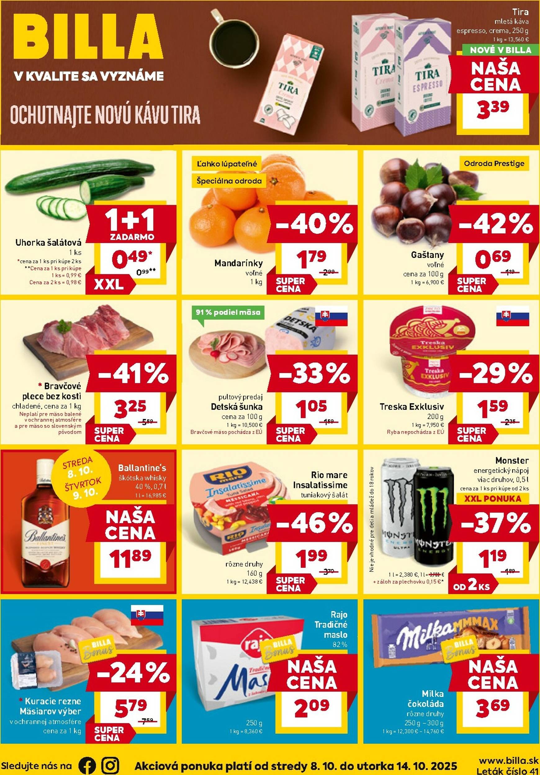 Page 1 of Aktuálny billa leták platný od stredy 08.10 do 14.10