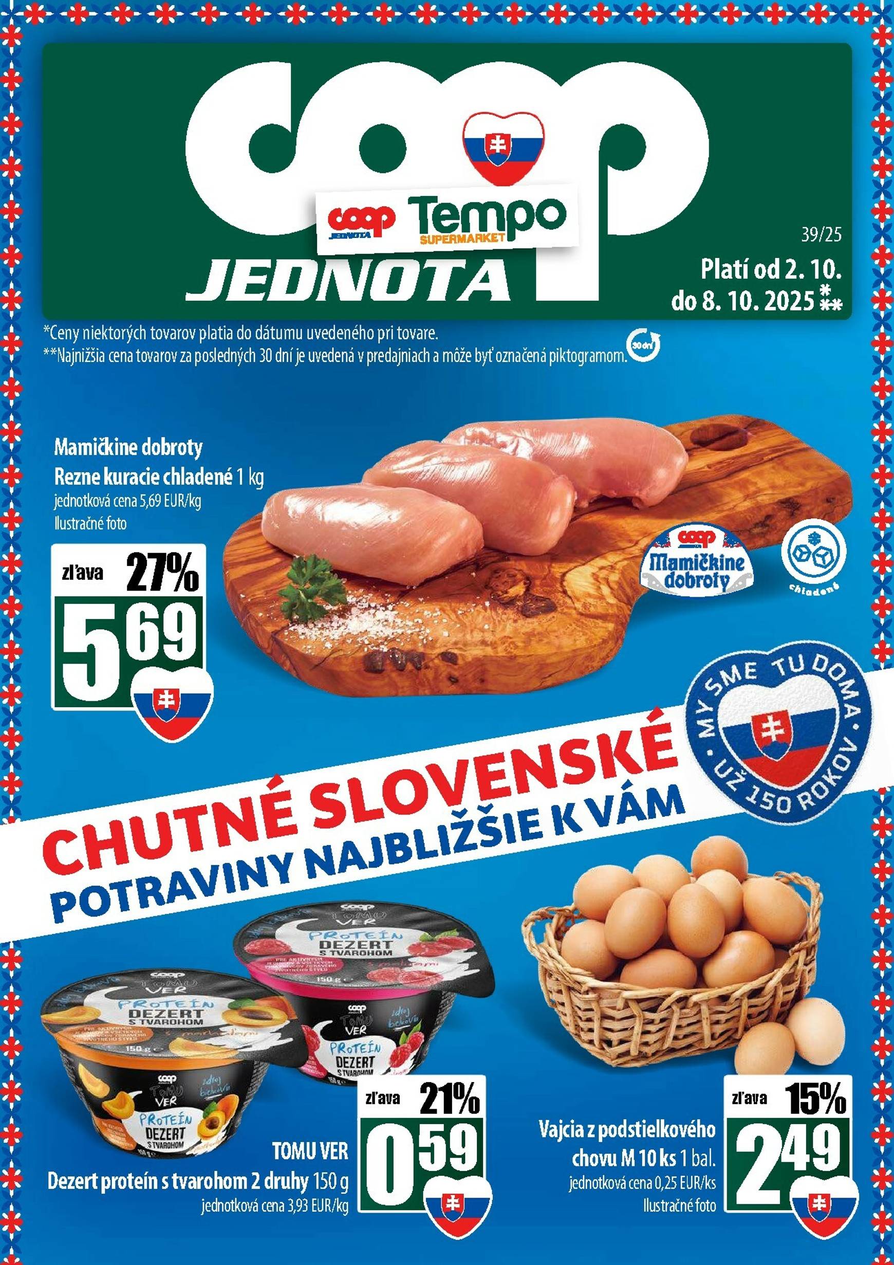 Page 1 of Aktuálny coop-jednota leták platný od štvrtka 02.10 do 08.10