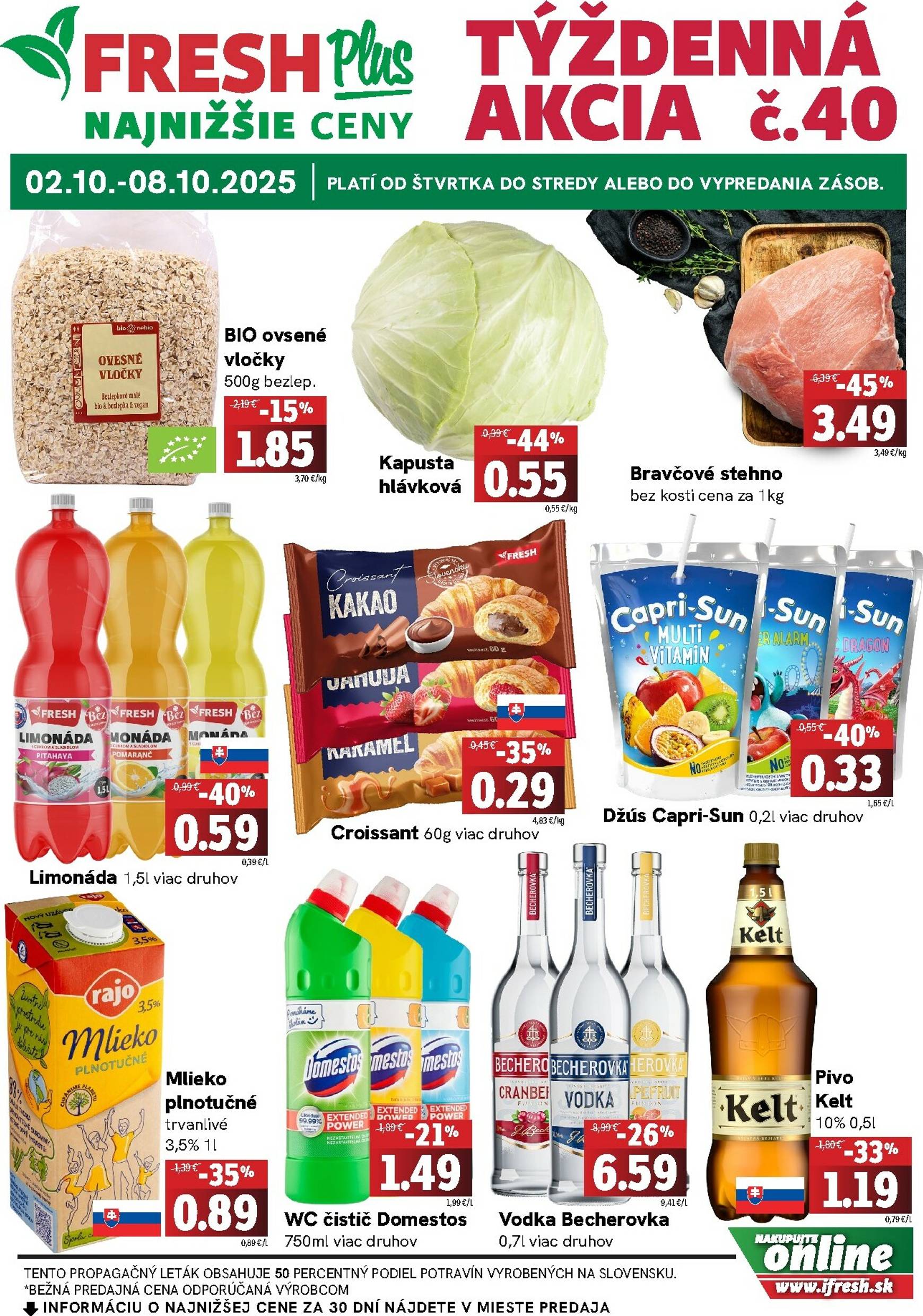 Page 1 of Aktuálny fresh leták platný od štvrtka 02.10 do 08.10