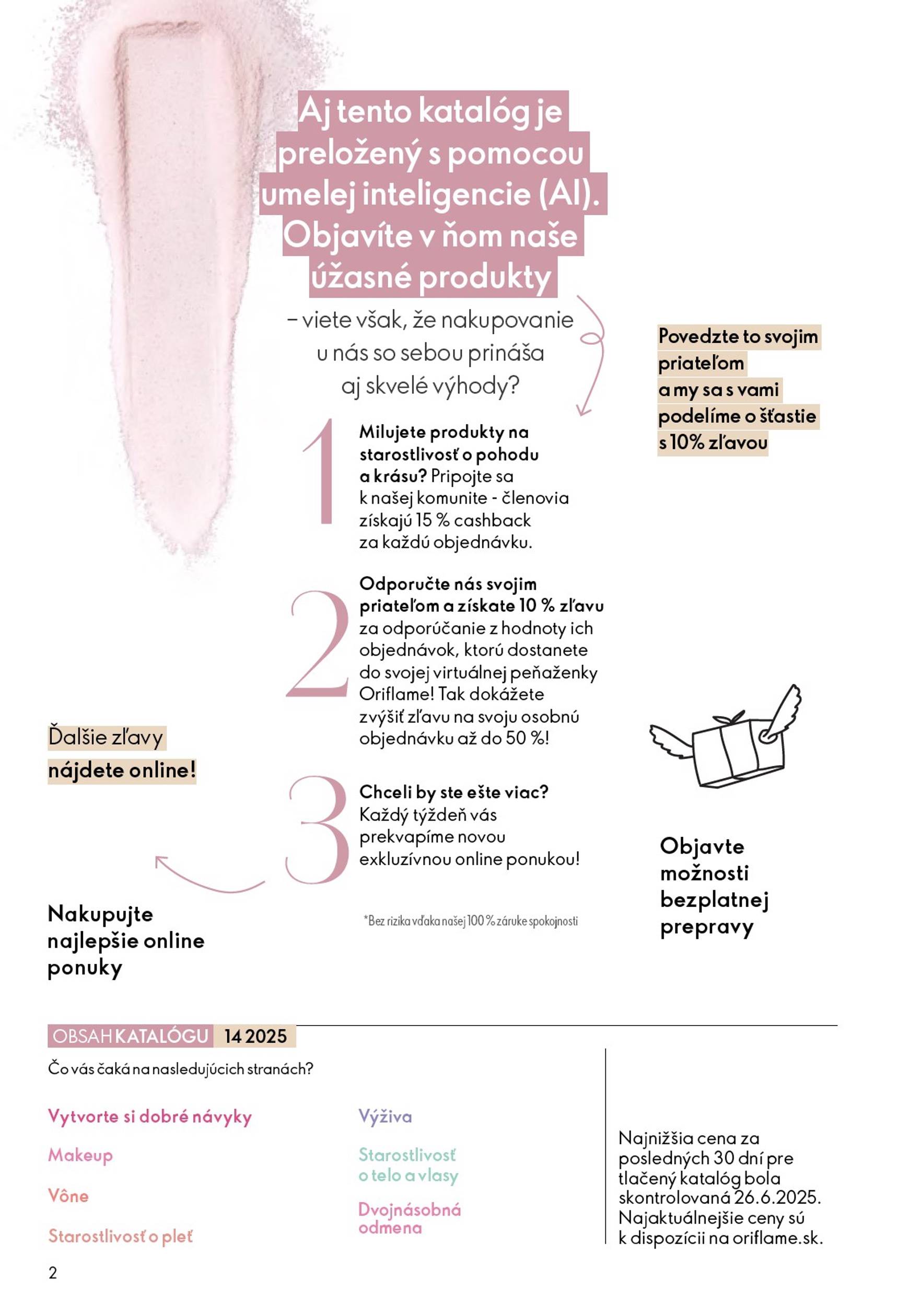 Page 2 of Aktuálny oriflame leták platný od stredy 01.10 do 21.10