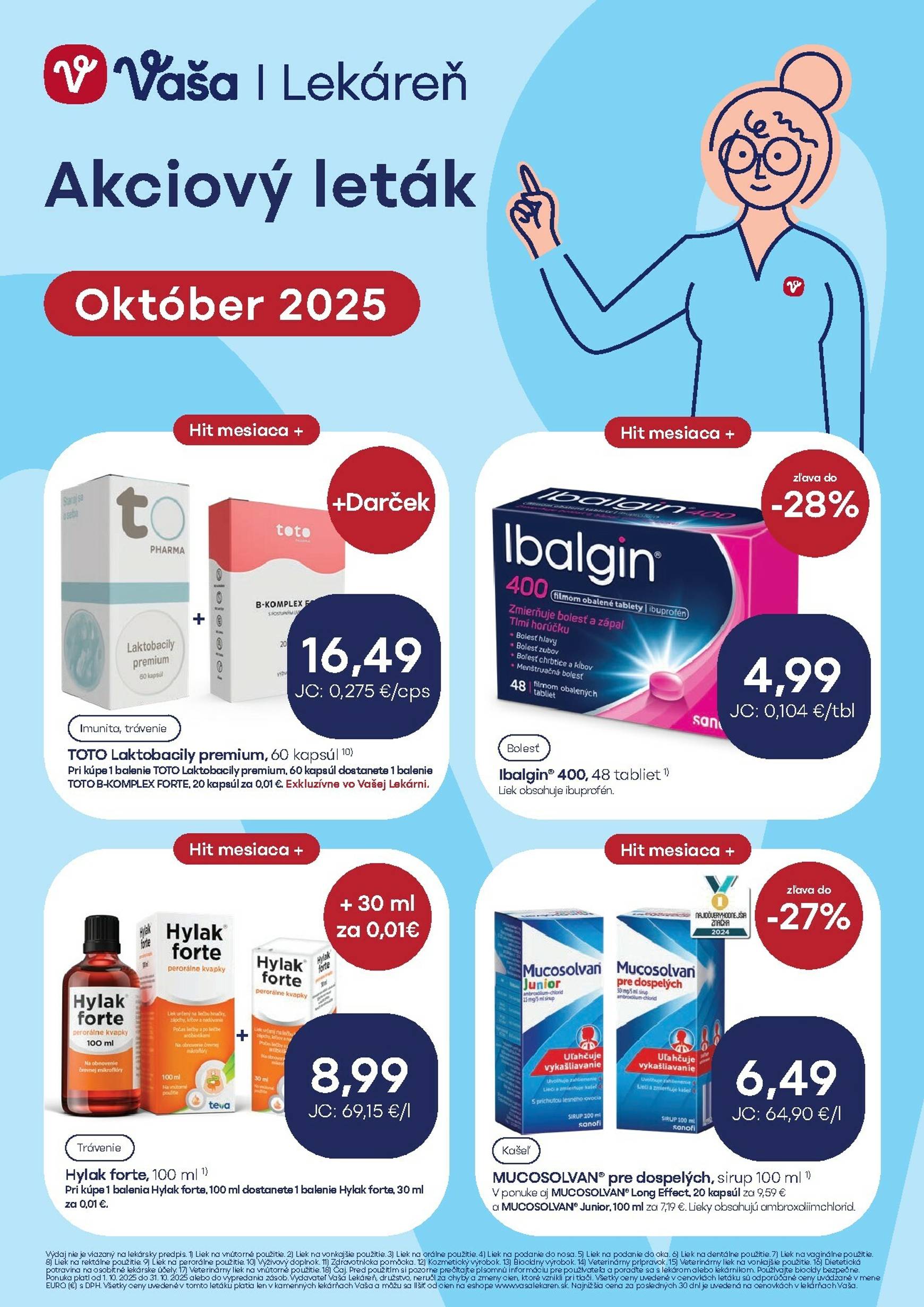 Page 1 of Aktuálny vasa-lekaren leták platný od stredy 01.10 do 31.10