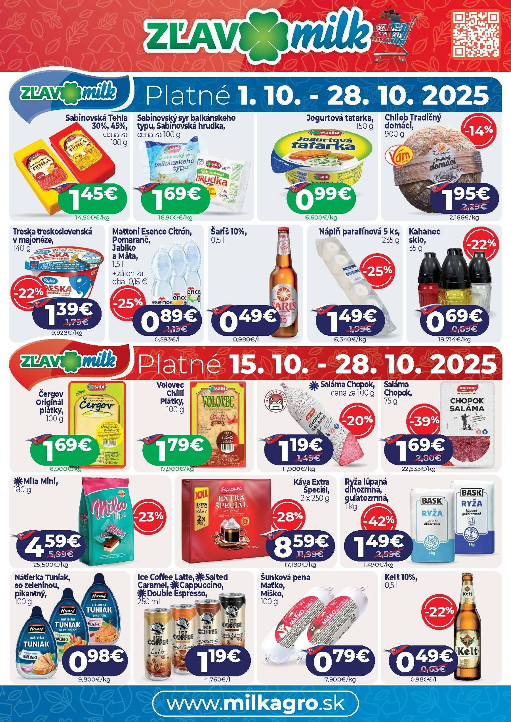 Page 1 of Aktuálny milk-agro leták platný od stredy 01.10 do 28.10