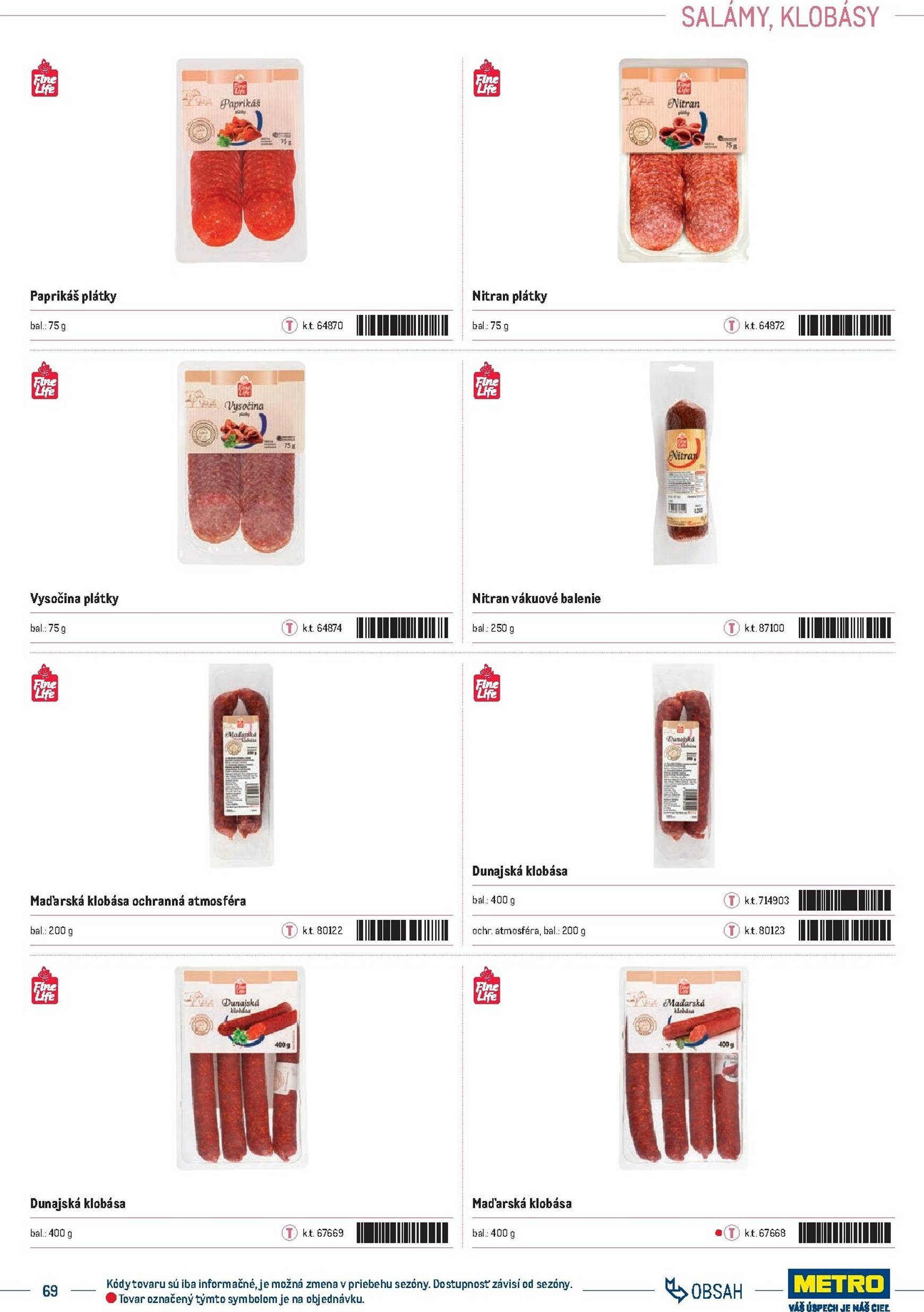 Page 69 of Aktuálny metro leták platný od stredy 01.10 do 31.12