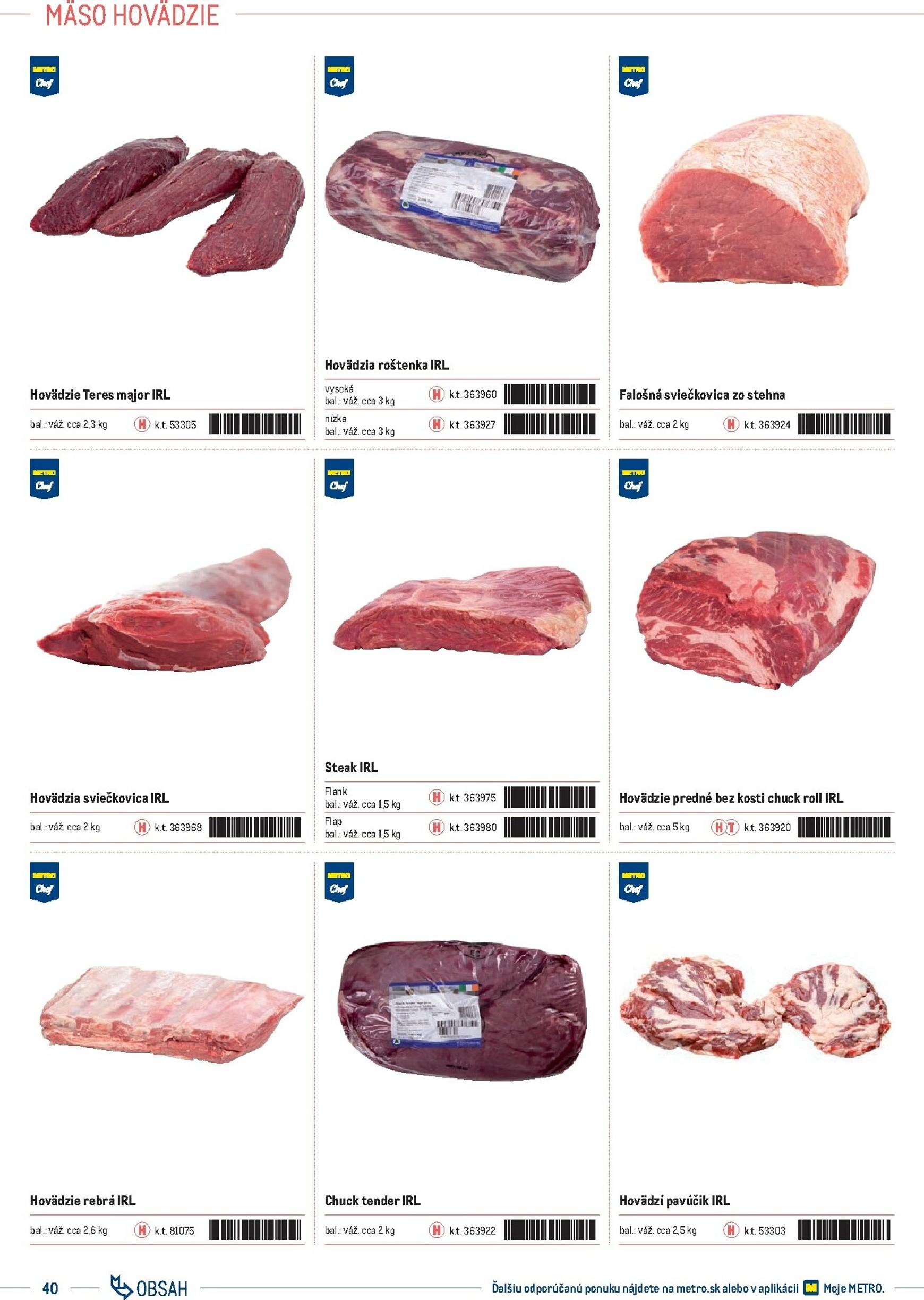 Page 40 of Aktuálny metro leták platný od stredy 01.10 do 31.12