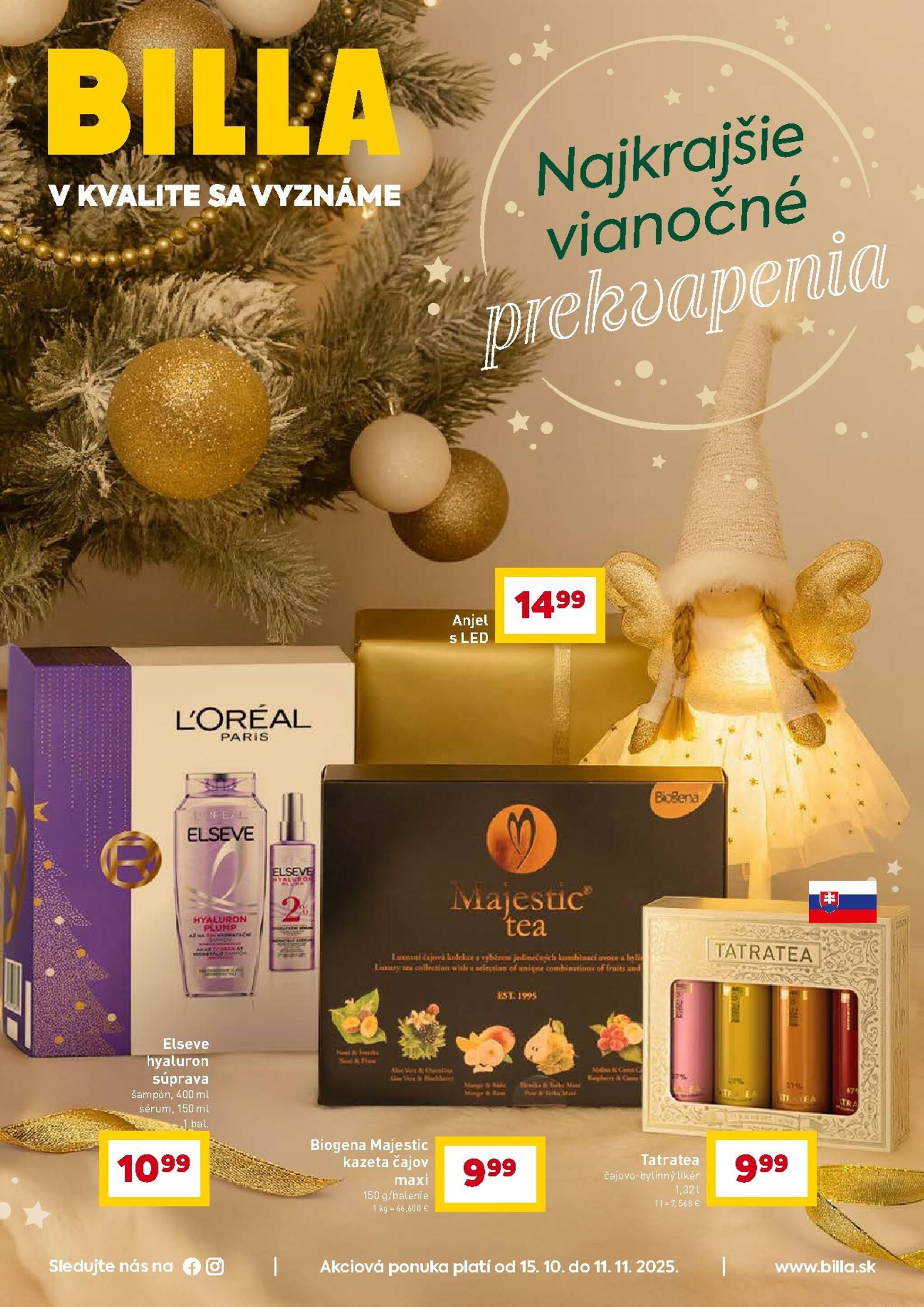 Page 1 of Aktuálny billa leták platný od stredy 15.10 do 11.11