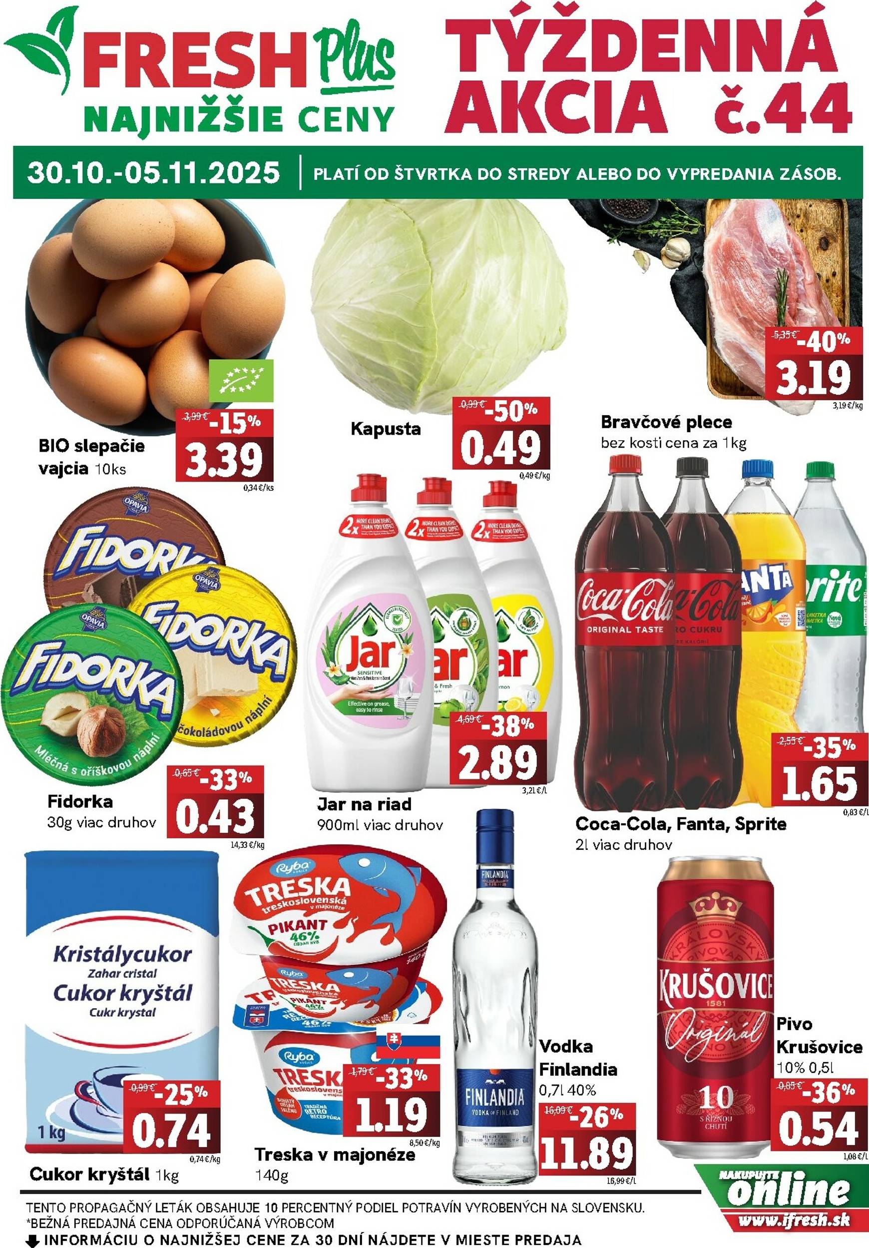 Page 1 of Aktuálny fresh leták platný od štvrtka 30.10 do 05.11