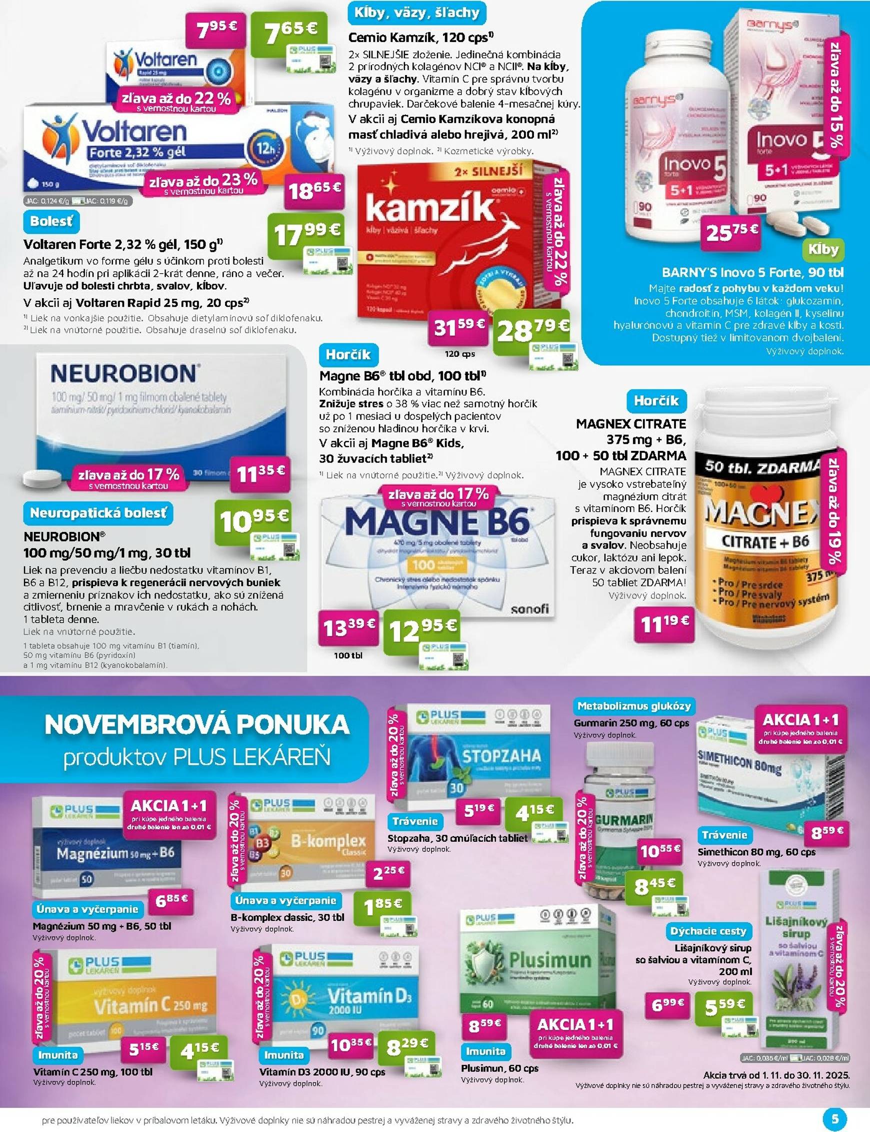 Page 5 of Aktuálny plus-lekaren leták platný od soboty 01.11 do 30.11