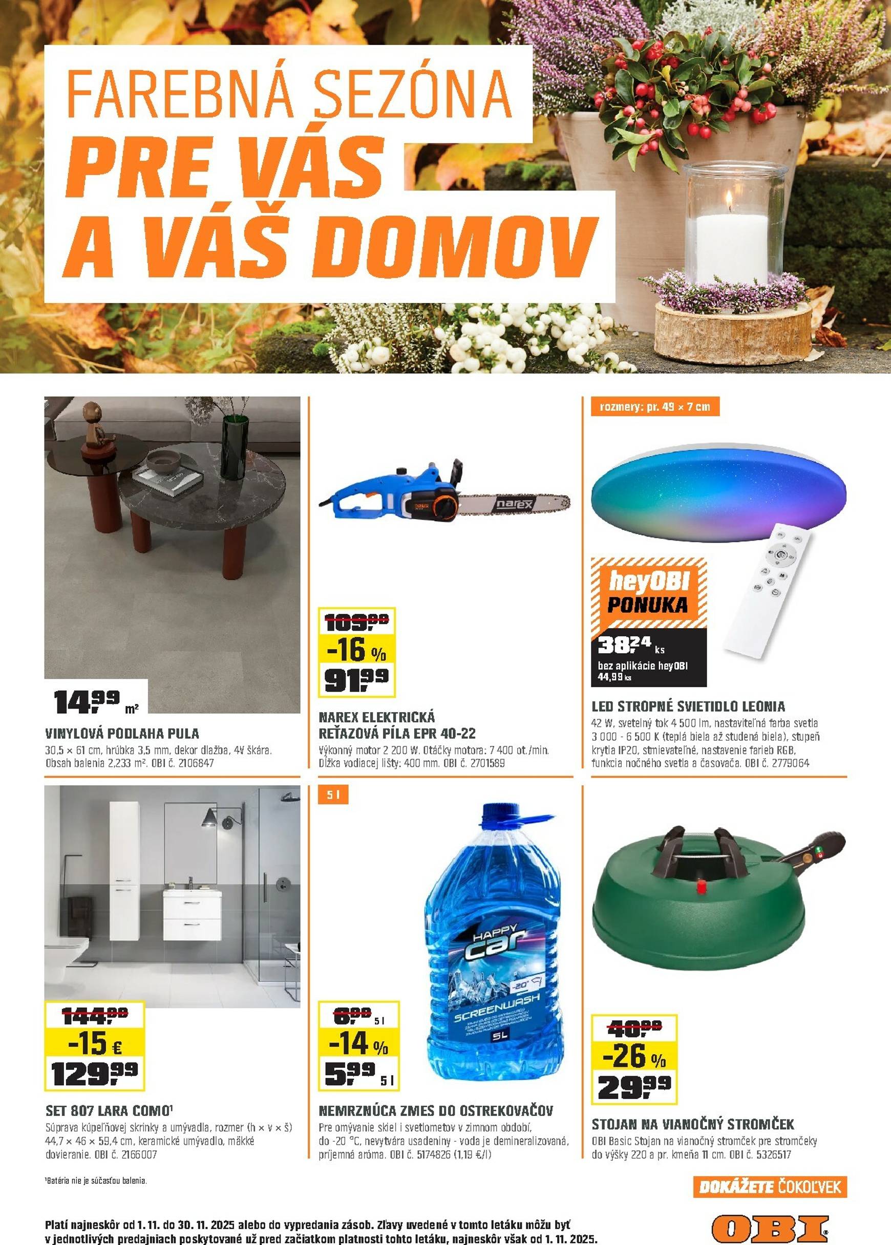 Page 1 of Aktuálny obi leták platný od soboty 01.11 do 30.11