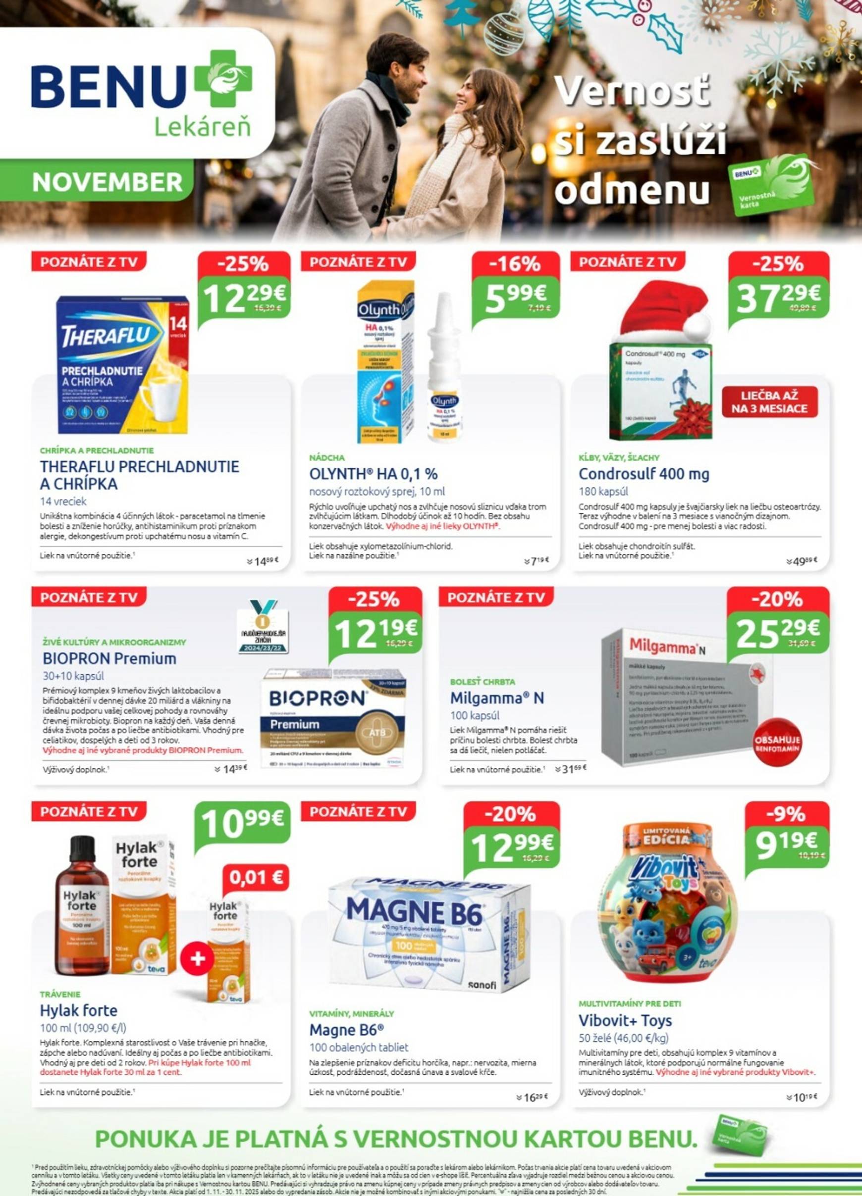 Page 1 of Aktuálny benu-lekaren leták platný od soboty 01.11 do 30.11