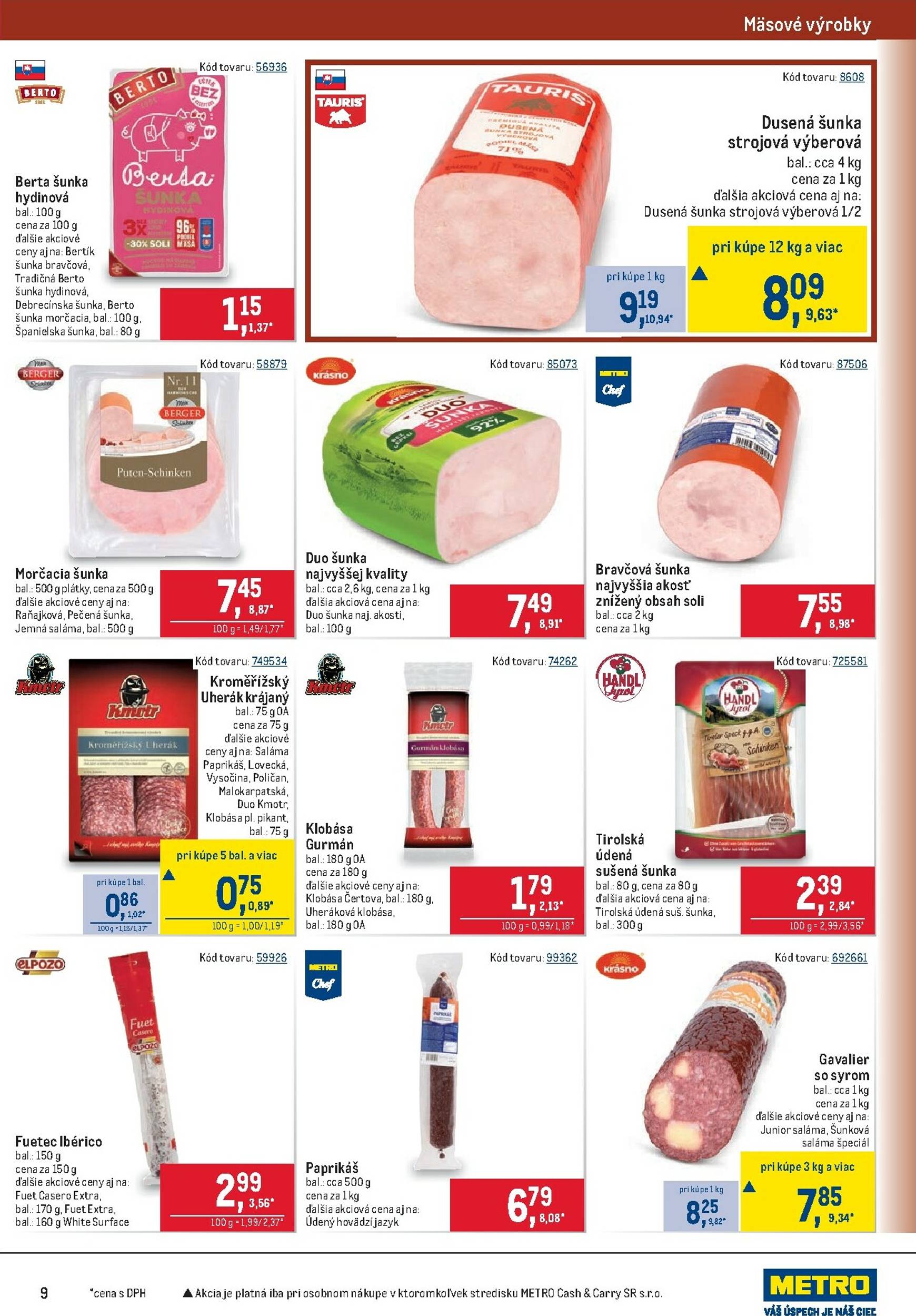 Page 9 of Aktuálny metro leták platný od stredy 05.11 do 18.11