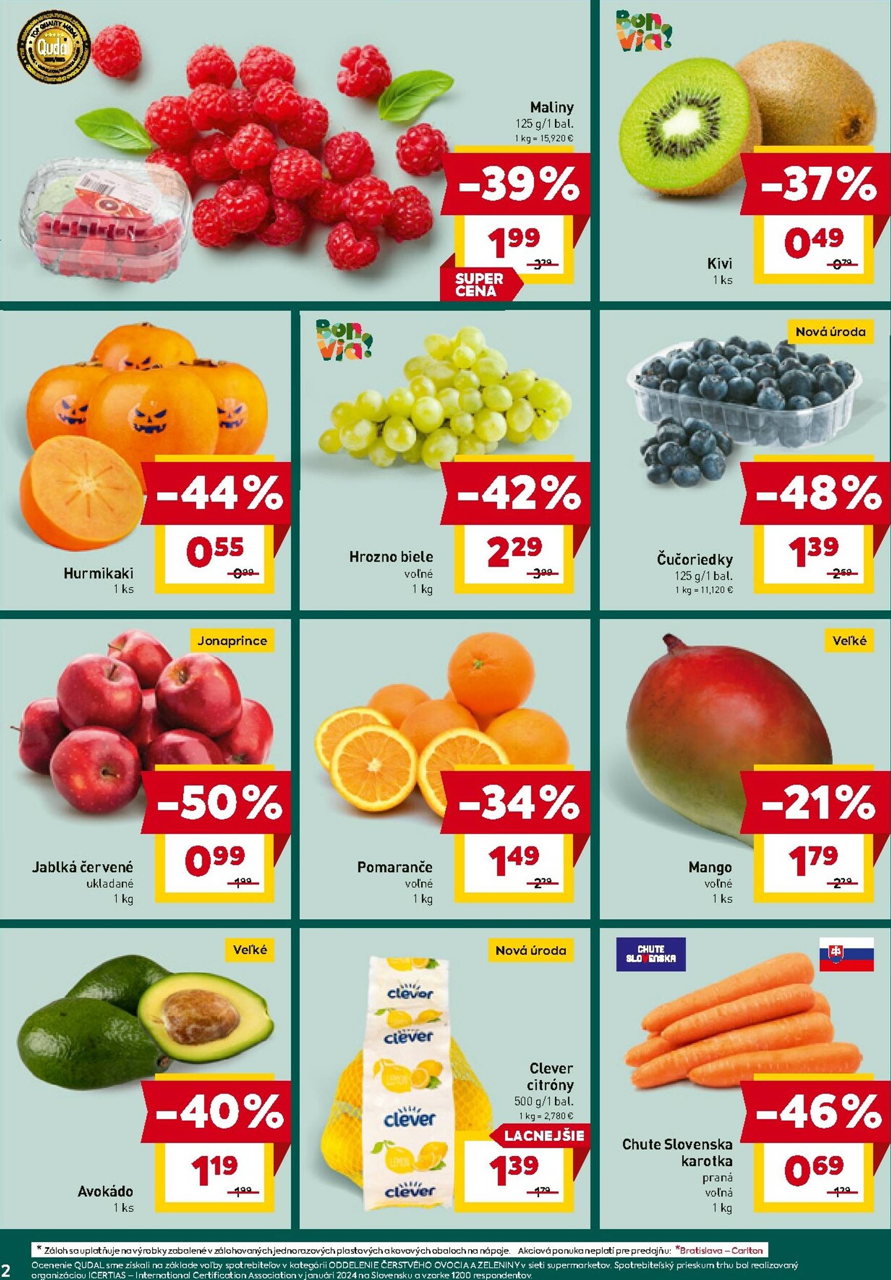 Page 2 of Aktuálny billa leták platný od stredy 29.10 do 04.11