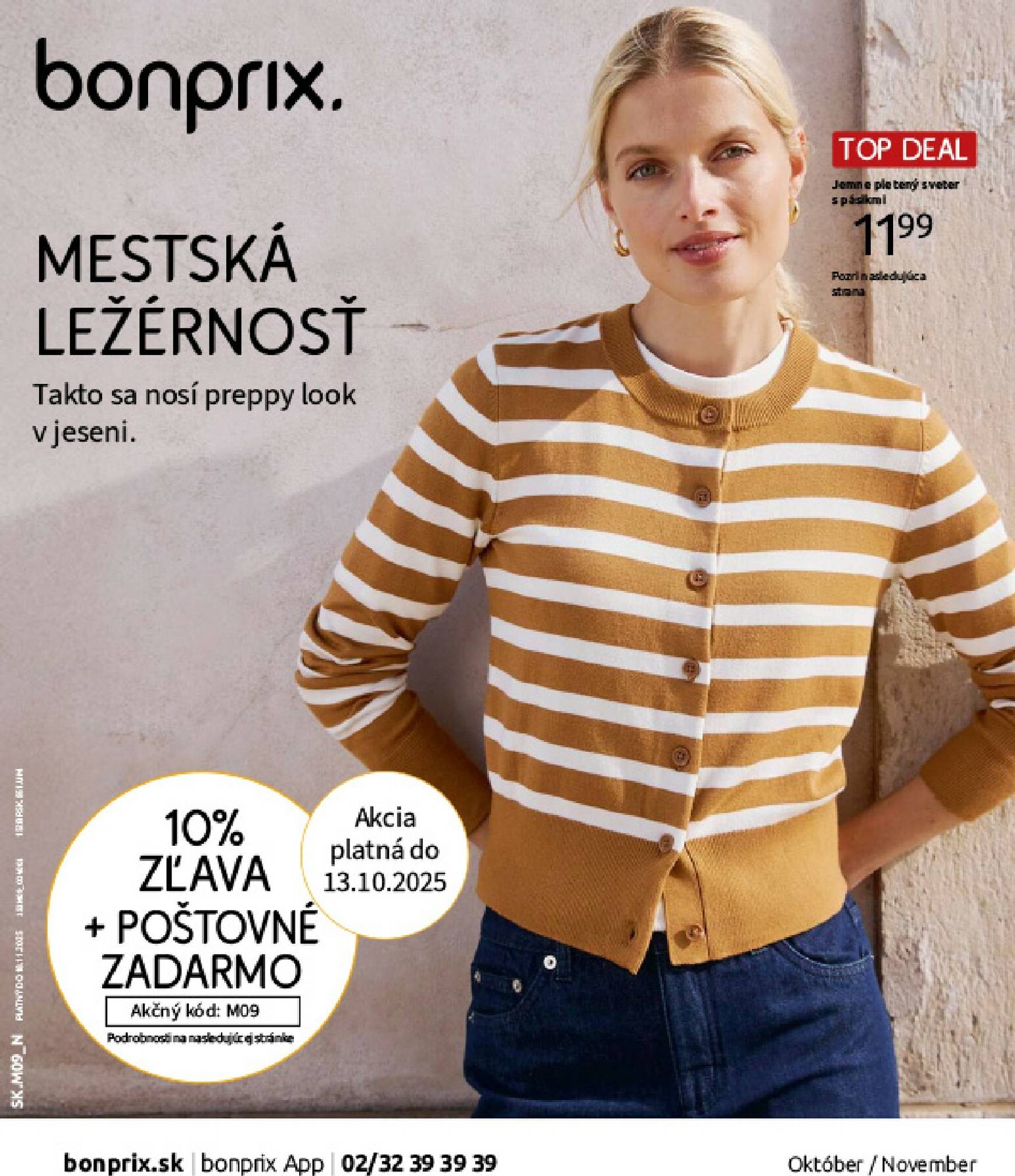 Page 1 of Aktuálny bonprix leták platný od štvrtka 23.10 do 18.11