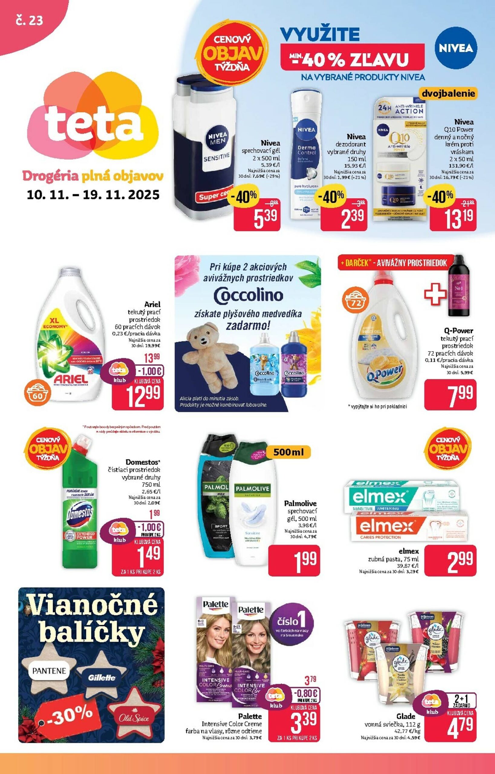 Page 1 of Aktuálny teta-drogerie leták platný od pondelka 10.11 do 19.11