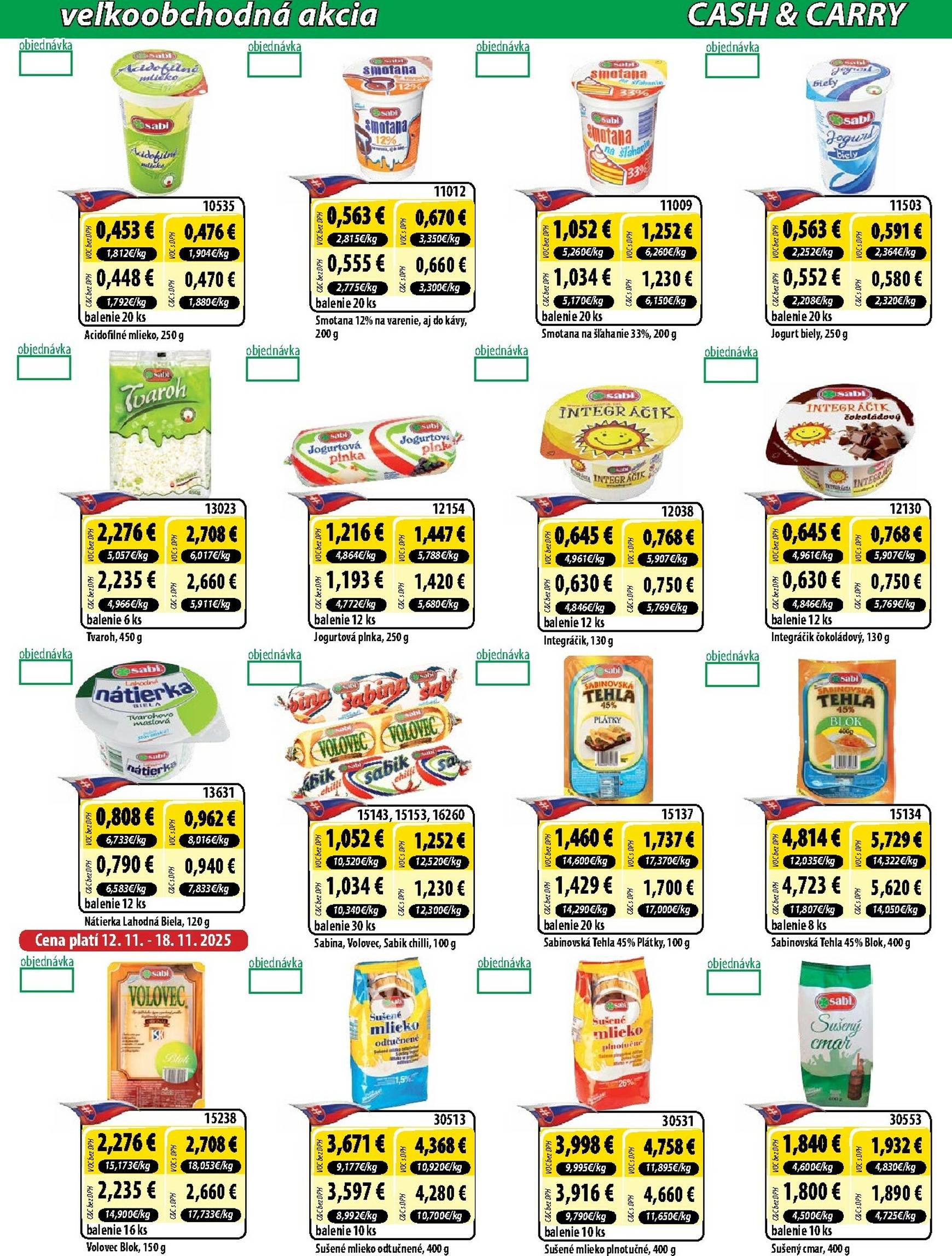 Page 2 of Aktuálny milk-agro leták platný od stredy 12.11 do 25.11