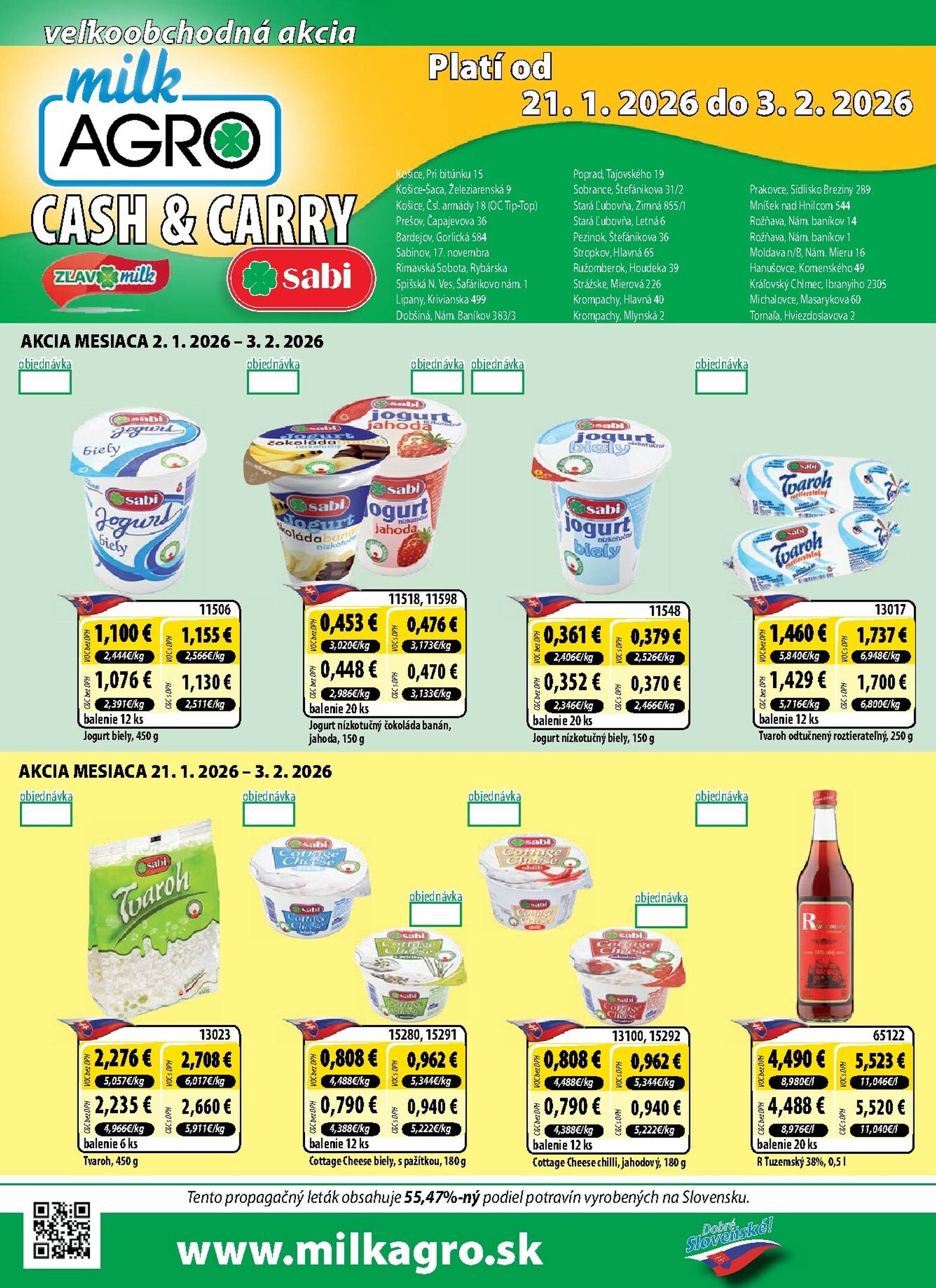 Page 1 of Aktuálny milk-agro leták platný od stredy 21.01 do 03.02