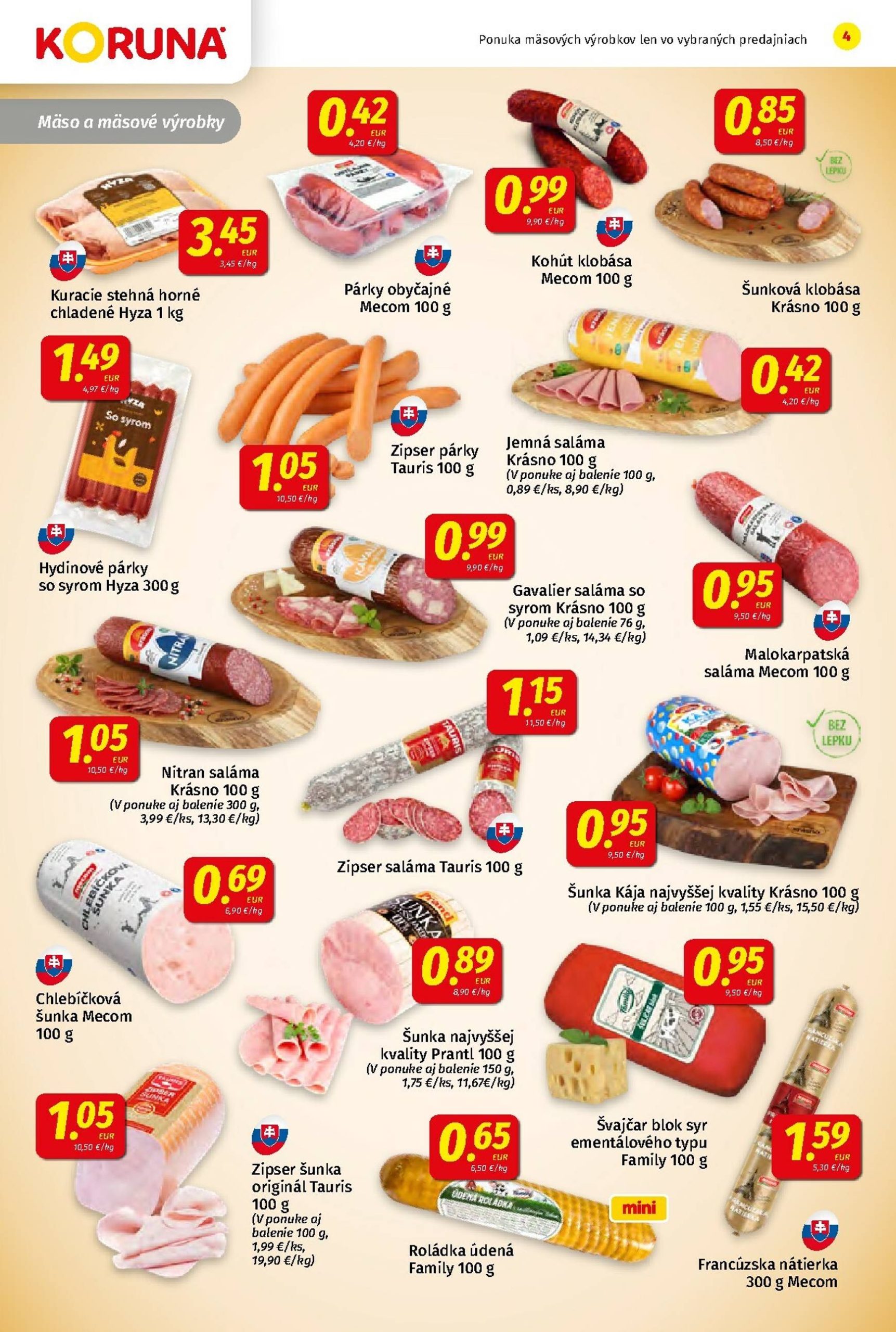 Page 4 of Aktuálny koruna leták platný od piatka 23.01 do 04.02