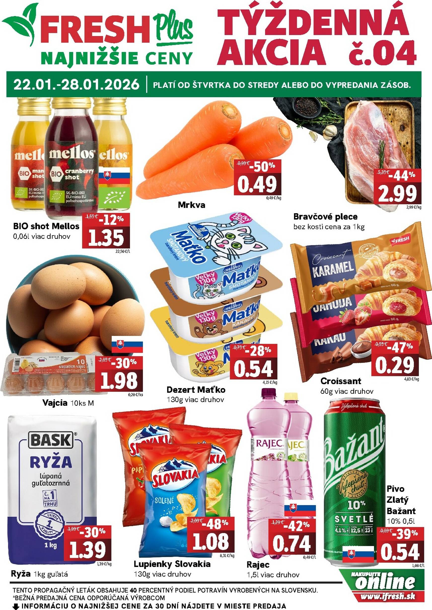Page 1 of Aktuálny fresh leták platný od štvrtka 22.01 do 28.01