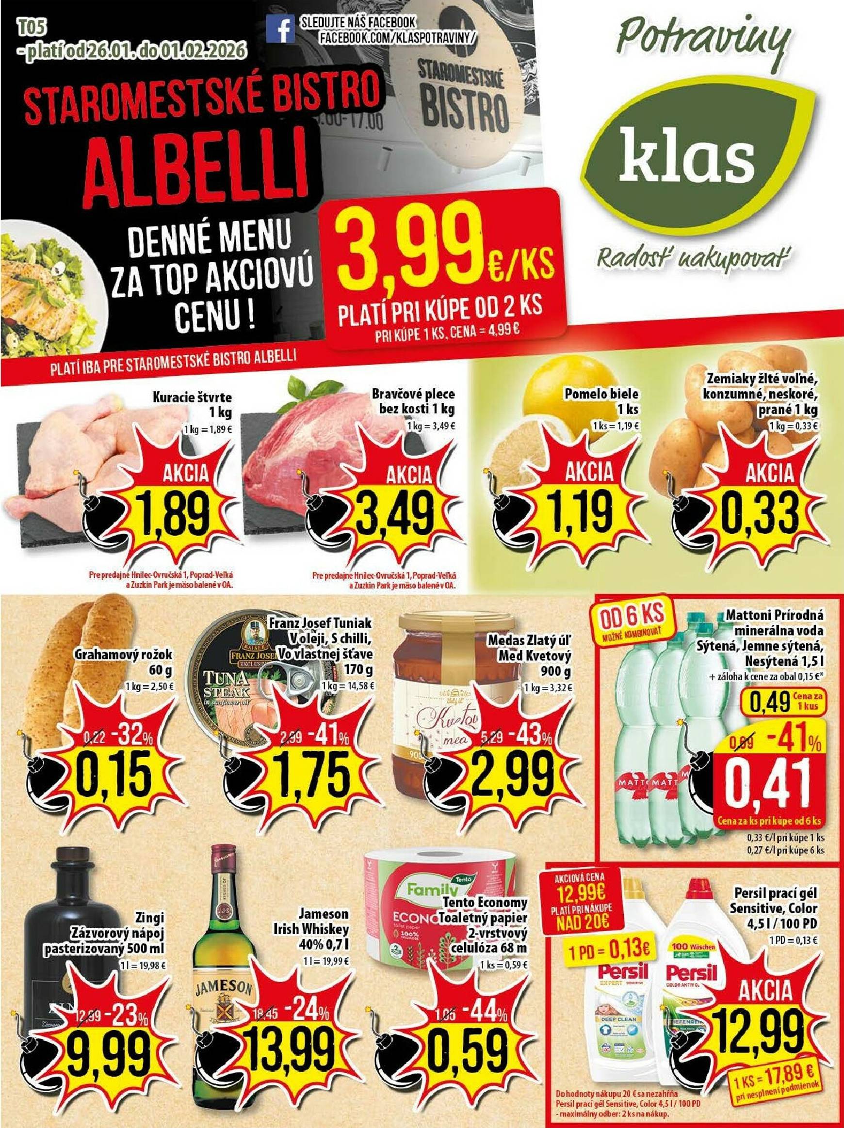 Page 1 of Aktuálny klas leták platný od pondelka 26.01 do 01.02