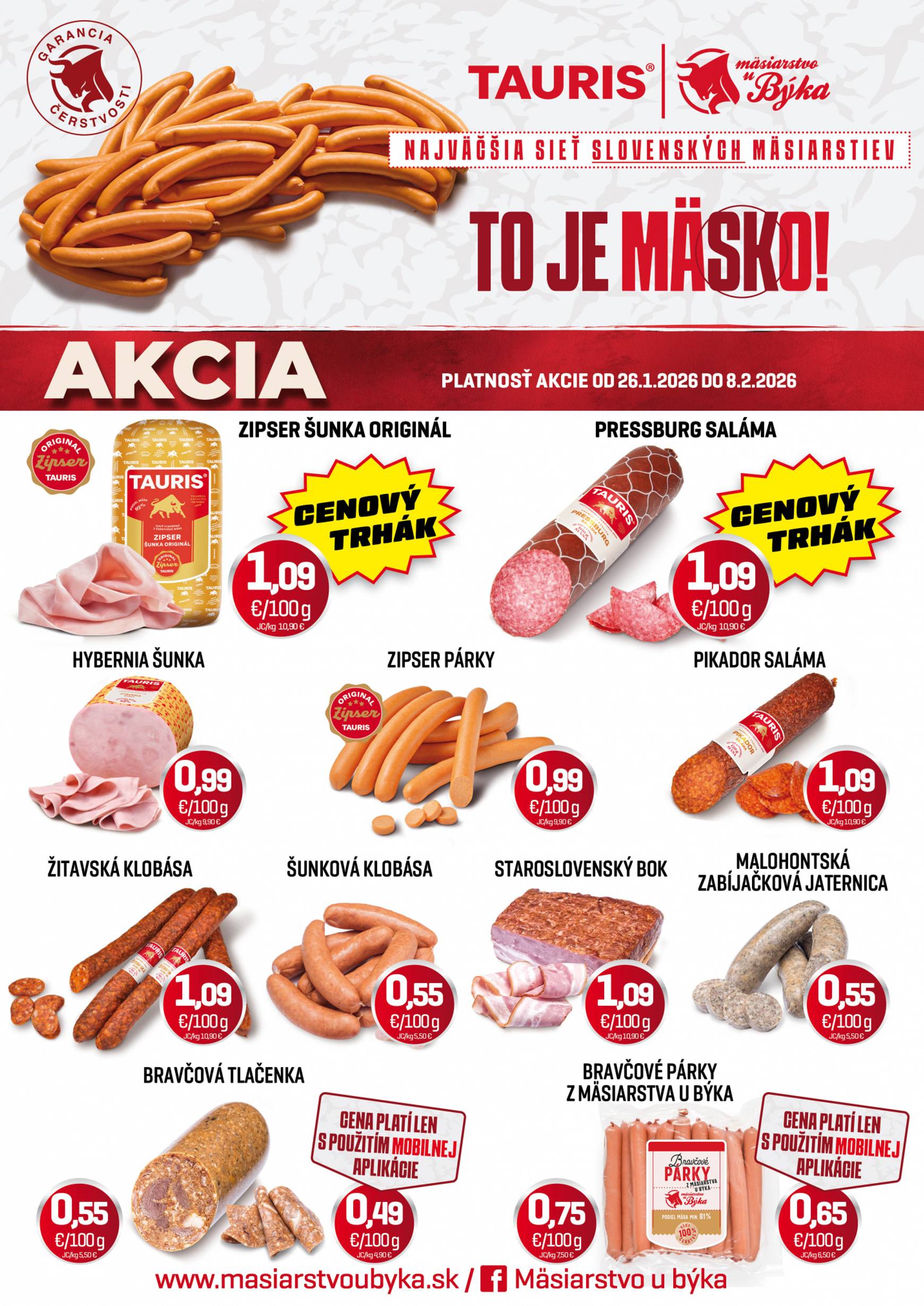 Page 1 of Aktuálny tauris leták platný od pondelka 26.01 do 08.02