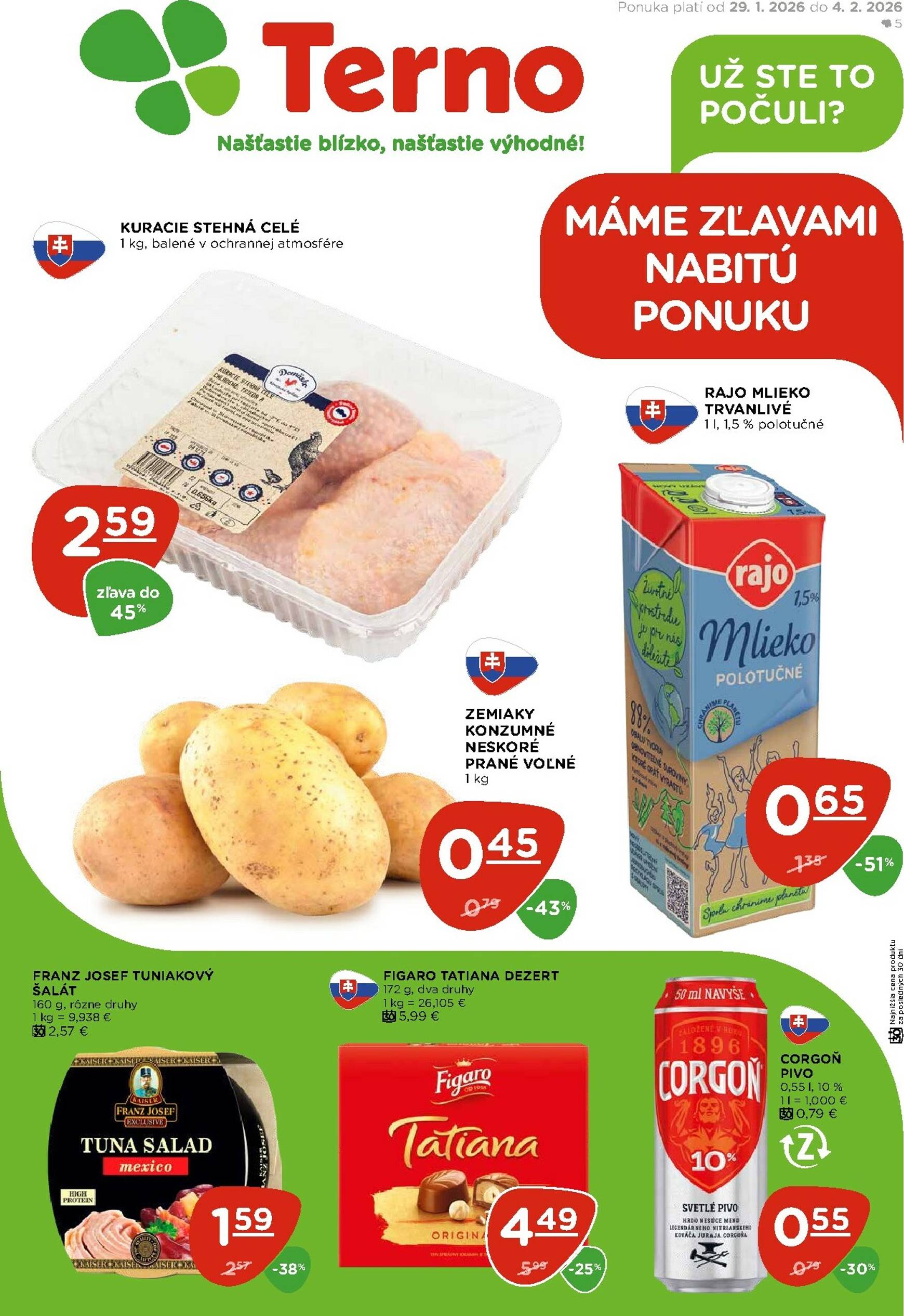 Page 1 of Aktuálny terno leták platný od štvrtka 29.01 do 04.02