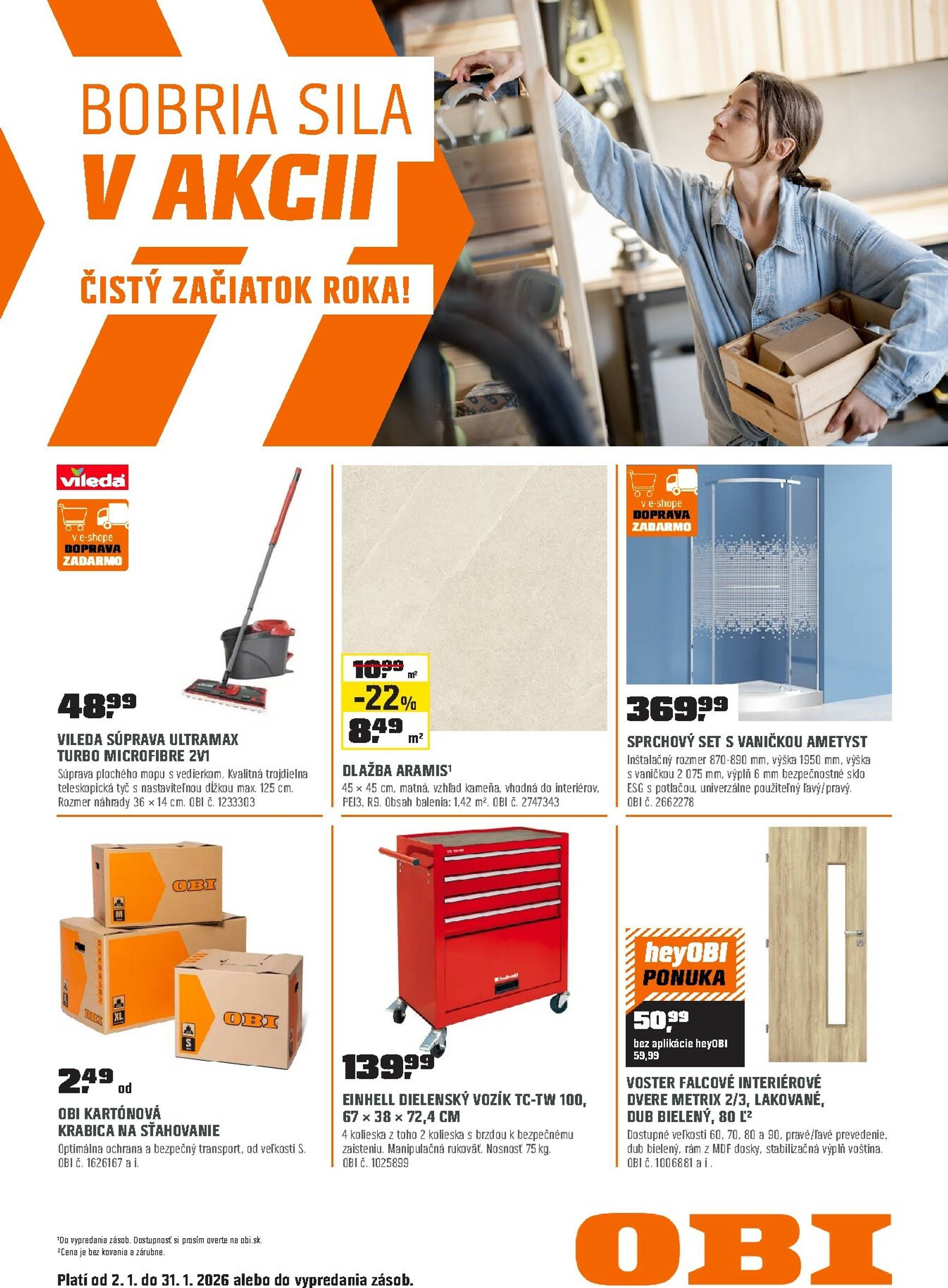 Page 1 of Aktuálny obi leták platný od piatka 02.01 do 31.01