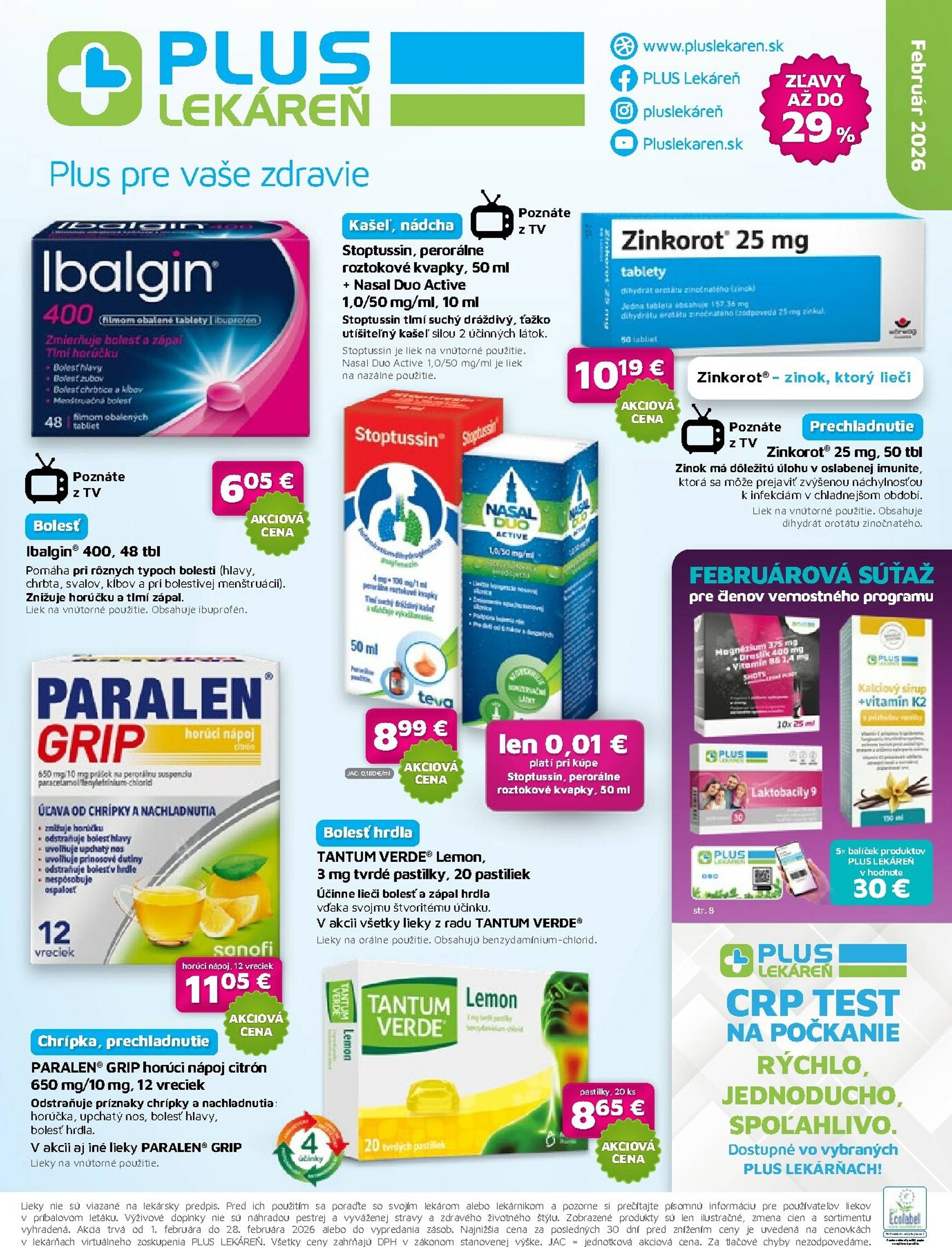 Page 1 of Aktuálny plus-lekaren leták platný od nedele 01.02 do 28.02