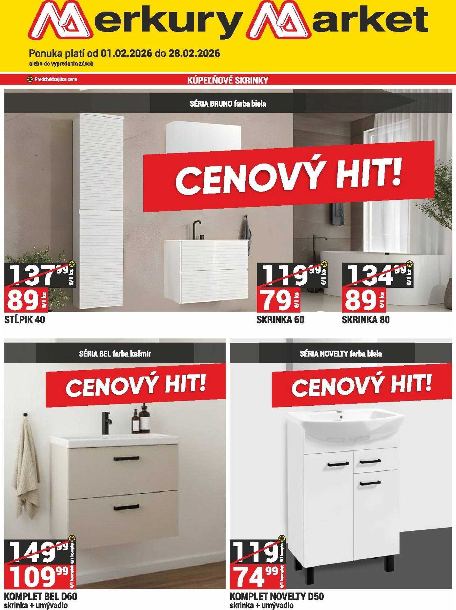 Page 1 of Aktuálny merkury-market leták platný od nedele 01.02 do 28.02