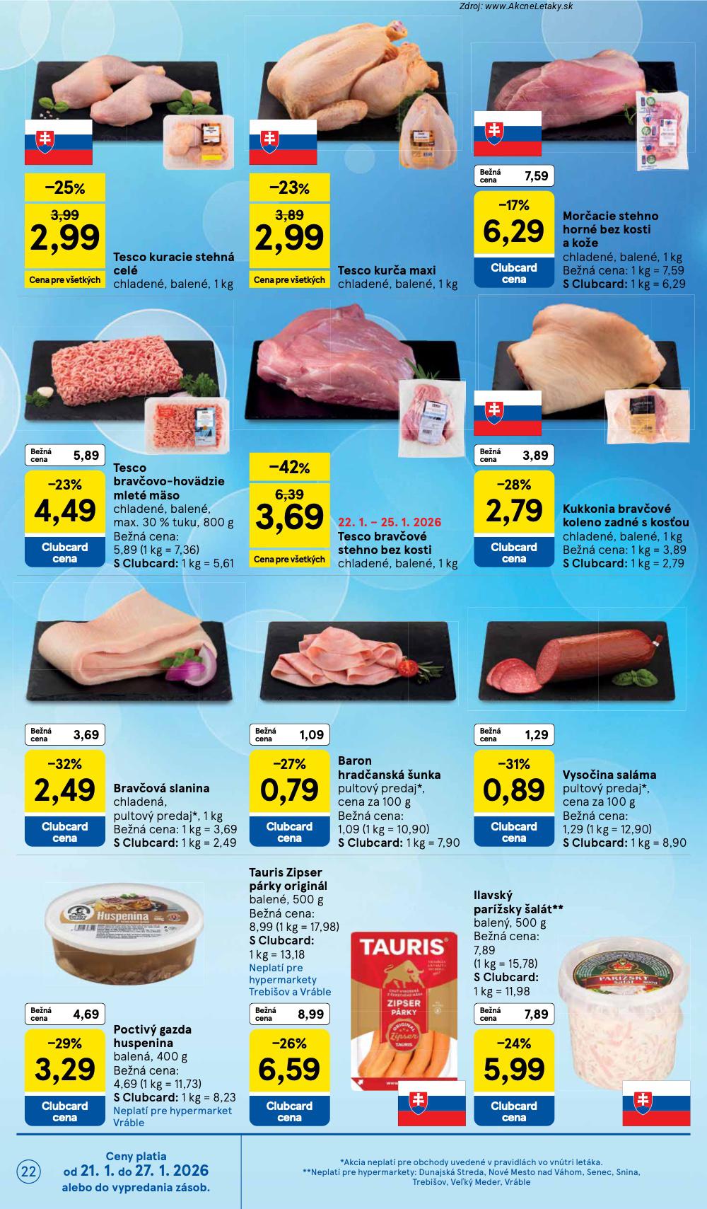 Page 22 of Aktuálny tesco leták platný od stredy 21.01 do 27.01