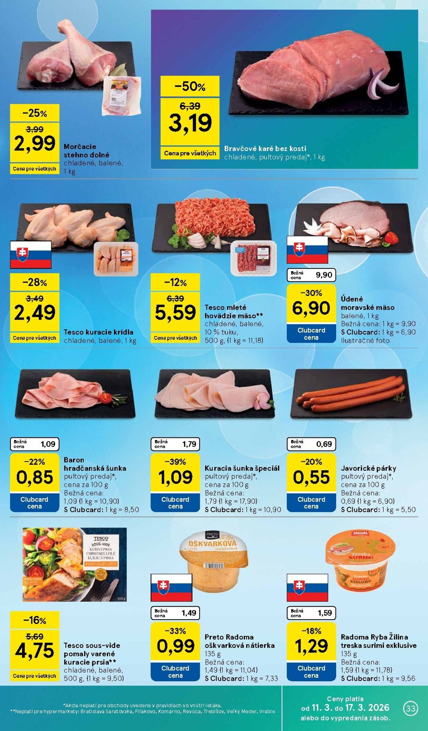 Page 33 of Aktuálny tesco leták platný od stredy 11.03 do 17.03